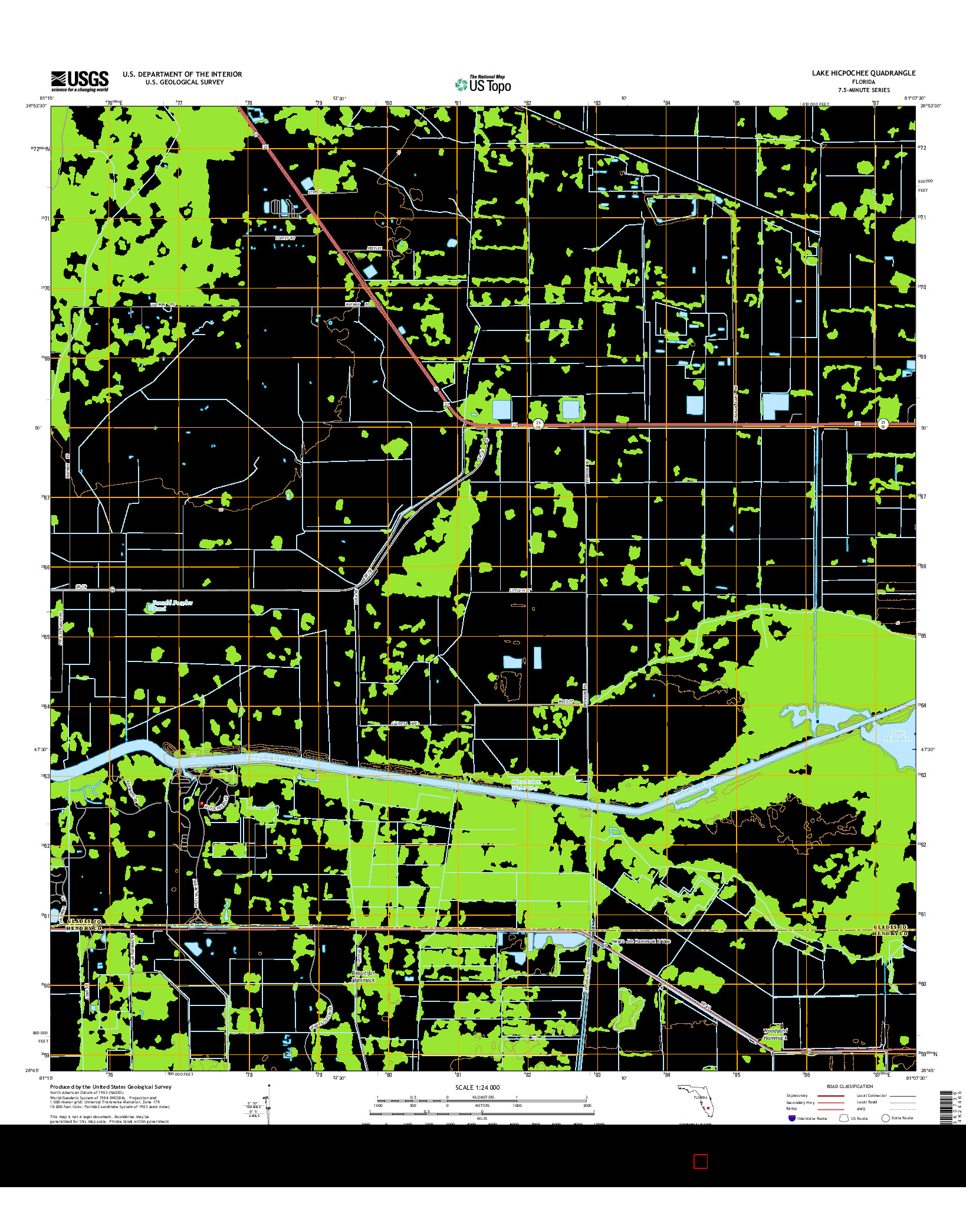 USGS US TOPO 7.5-MINUTE MAP FOR LAKE HICPOCHEE, FL 2015