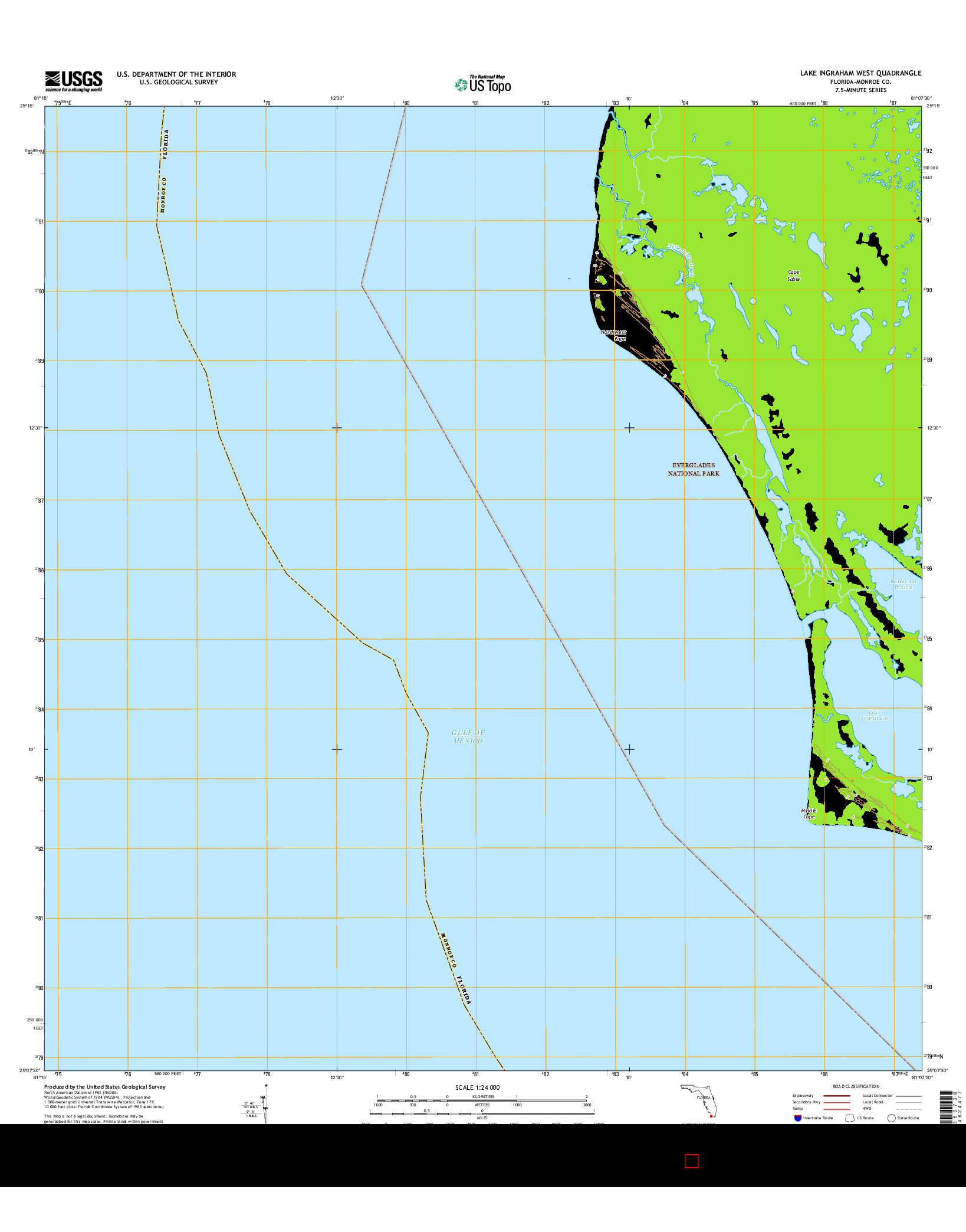USGS US TOPO 7.5-MINUTE MAP FOR LAKE INGRAHAM WEST, FL 2015