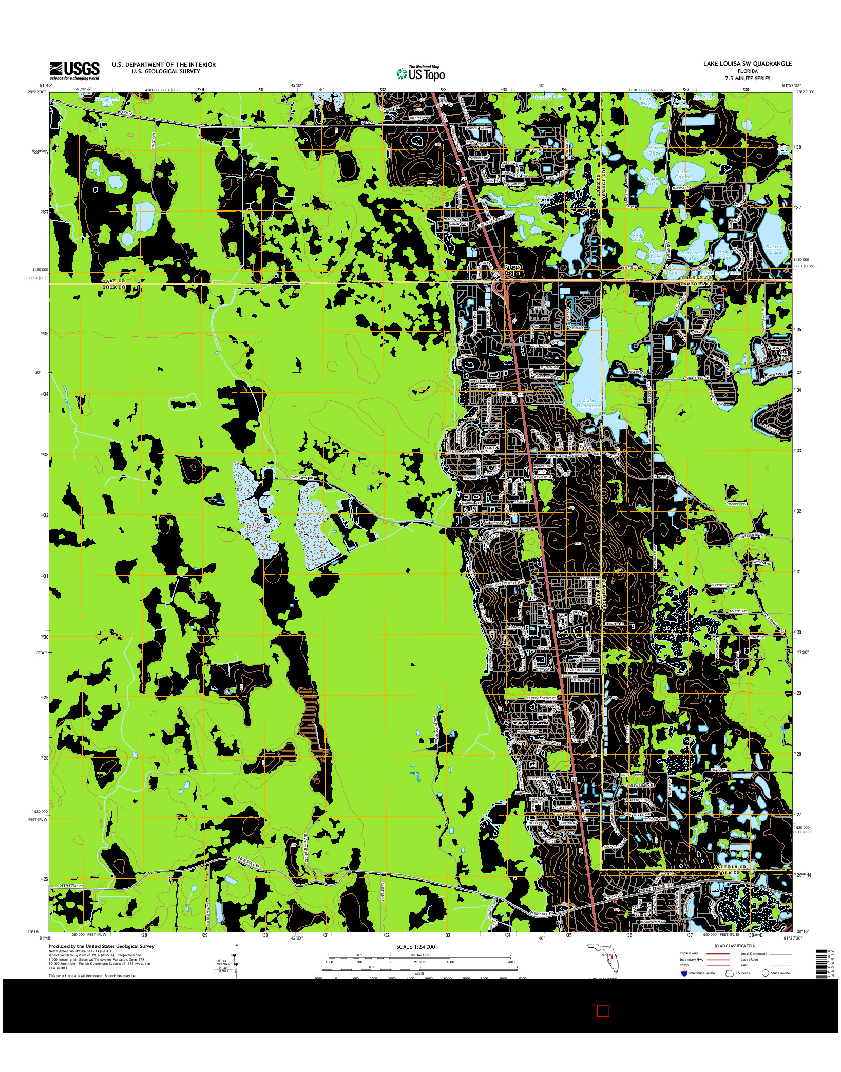 USGS US TOPO 7.5-MINUTE MAP FOR LAKE LOUISA SW, FL 2015