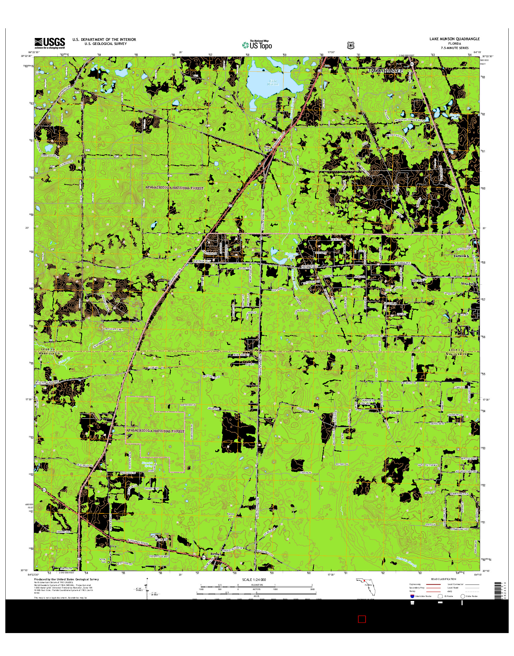 USGS US TOPO 7.5-MINUTE MAP FOR LAKE MUNSON, FL 2015