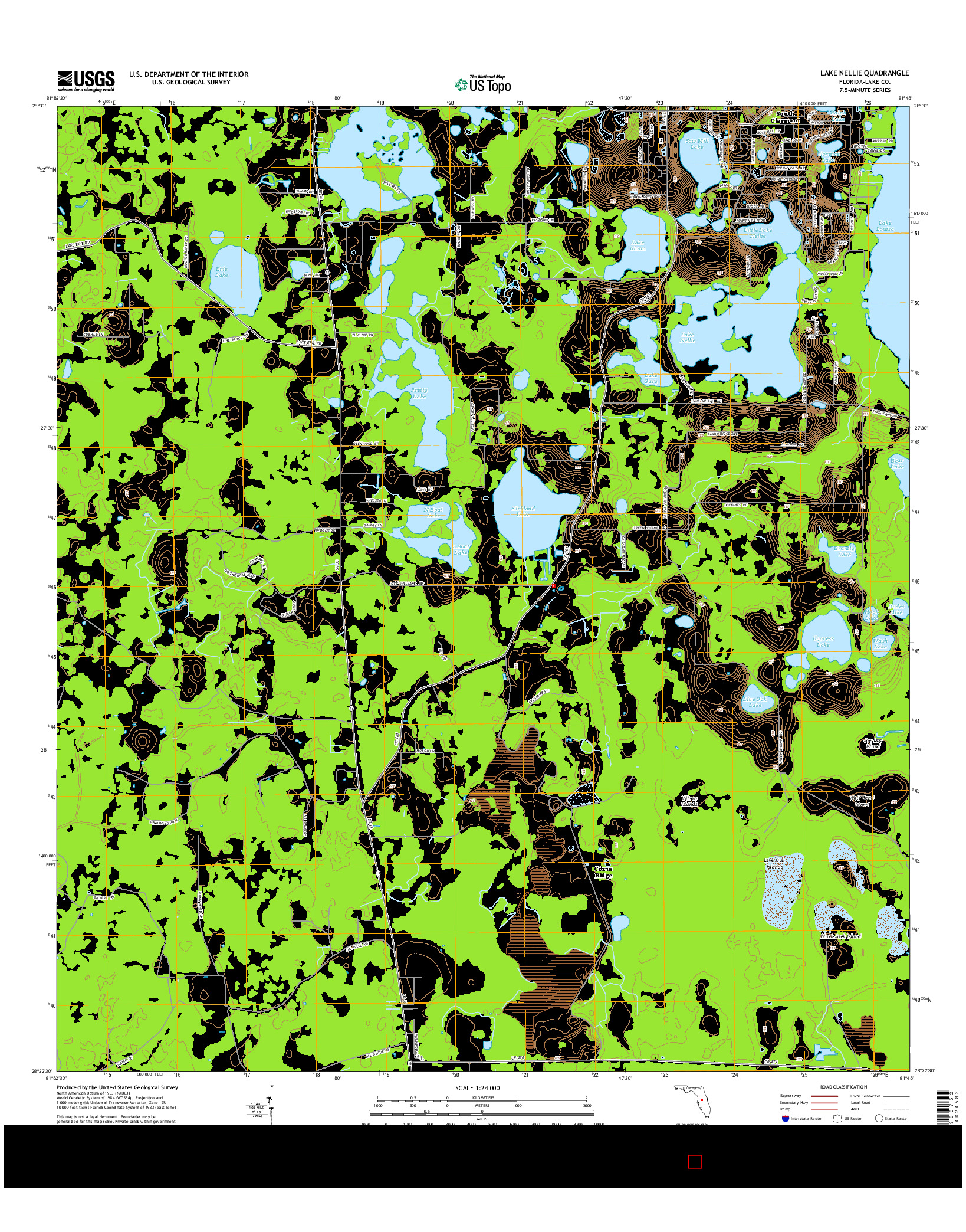 USGS US TOPO 7.5-MINUTE MAP FOR LAKE NELLIE, FL 2015