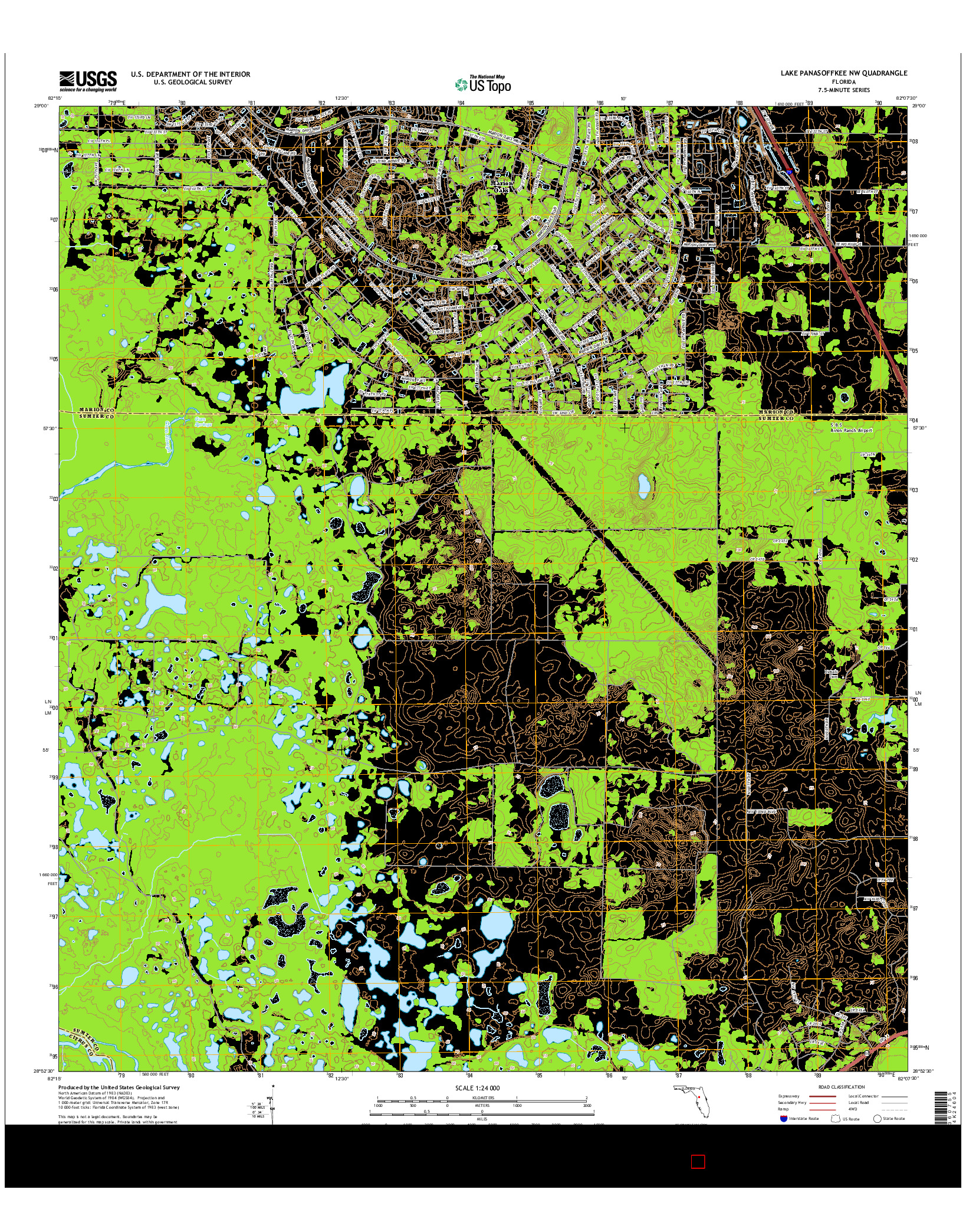 USGS US TOPO 7.5-MINUTE MAP FOR LAKE PANASOFFKEE NW, FL 2015