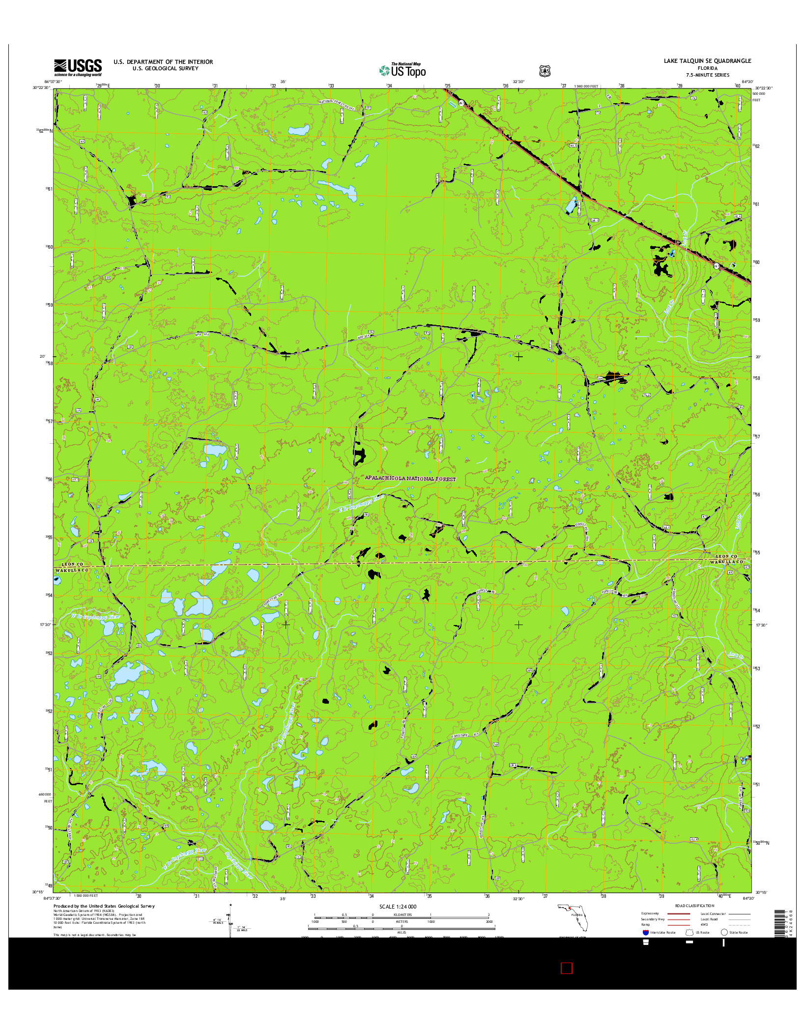 USGS US TOPO 7.5-MINUTE MAP FOR LAKE TALQUIN SE, FL 2015