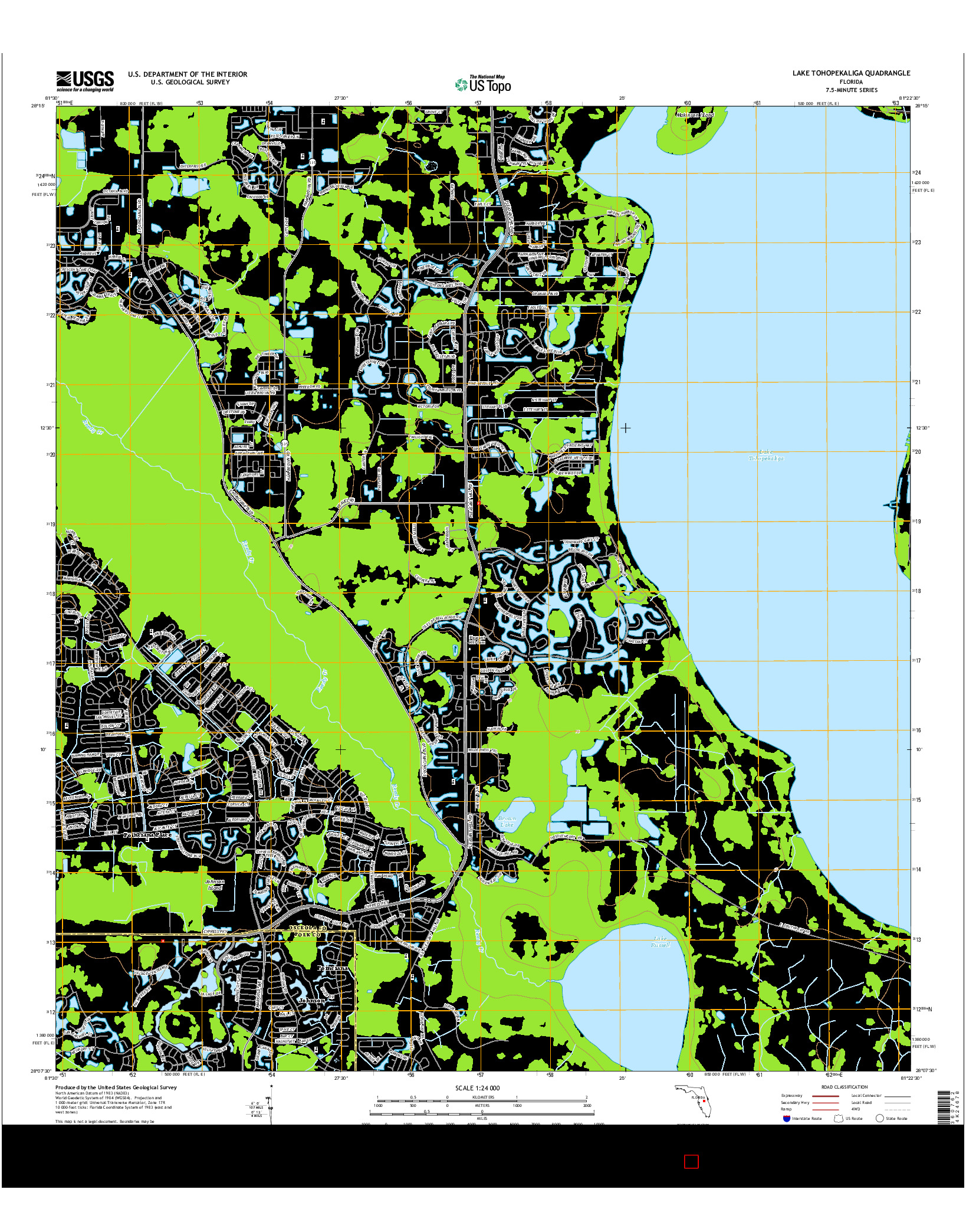 USGS US TOPO 7.5-MINUTE MAP FOR LAKE TOHOPEKALIGA, FL 2015