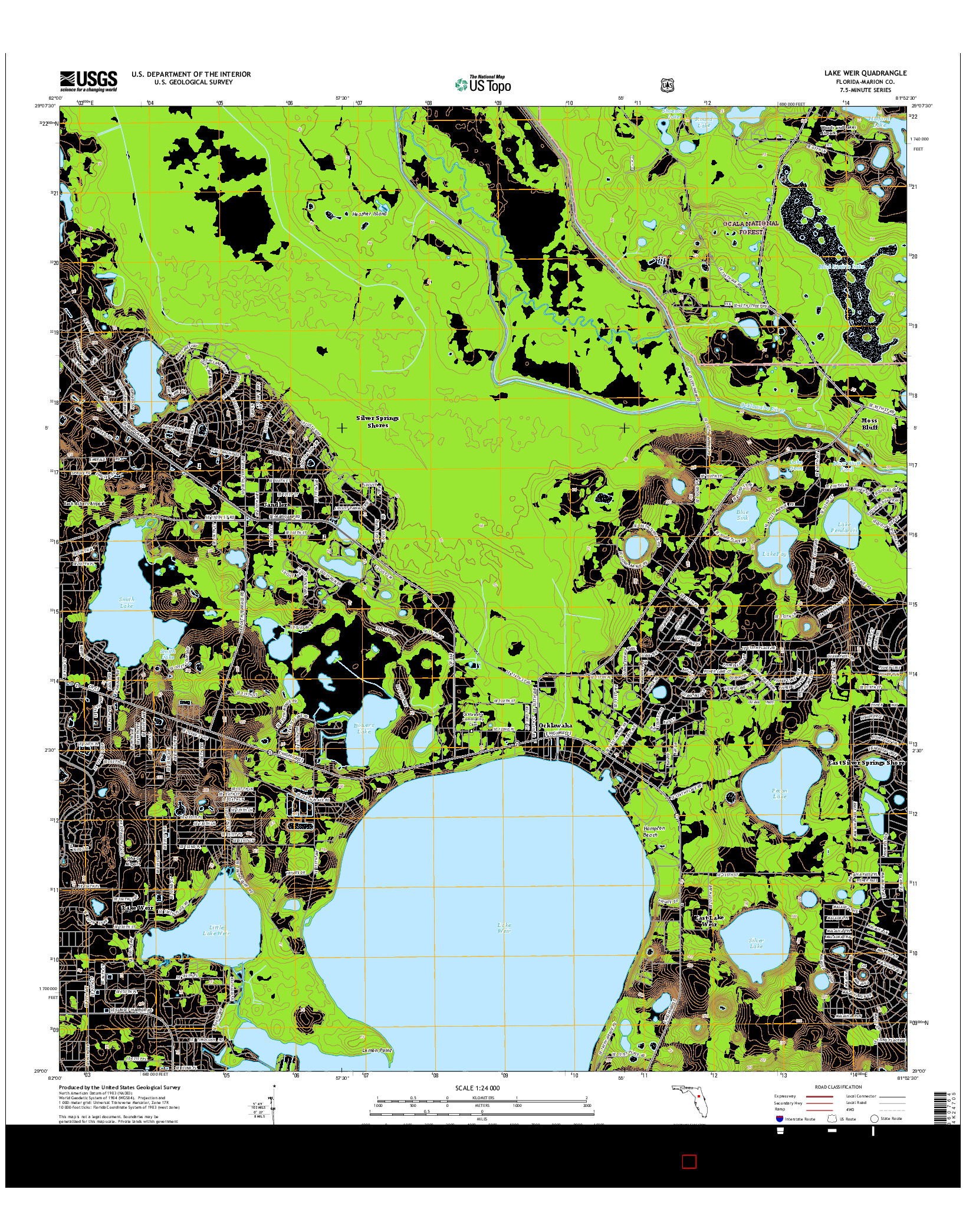 USGS US TOPO 7.5-MINUTE MAP FOR LAKE WEIR, FL 2015