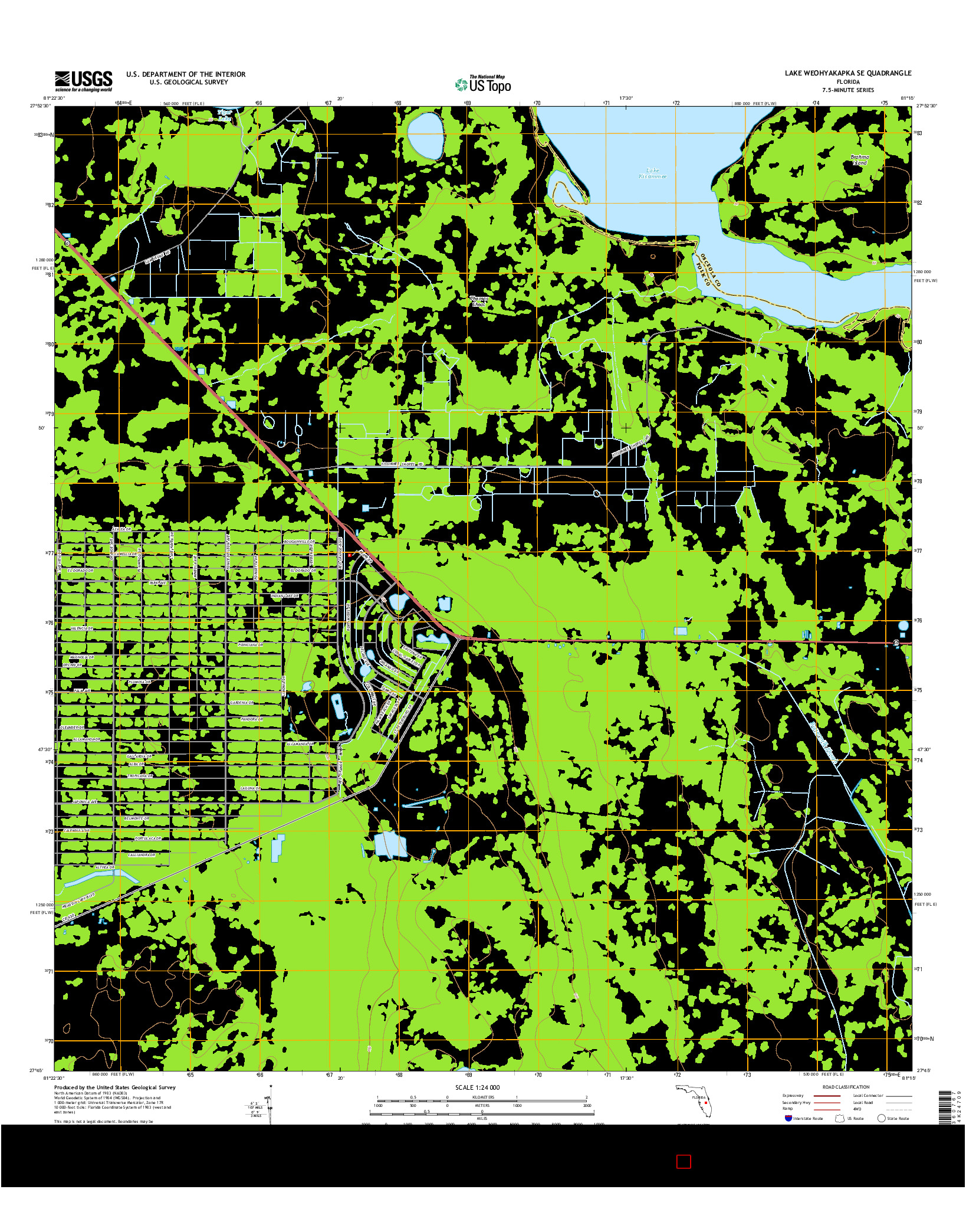 USGS US TOPO 7.5-MINUTE MAP FOR LAKE WEOHYAKAPKA SE, FL 2015