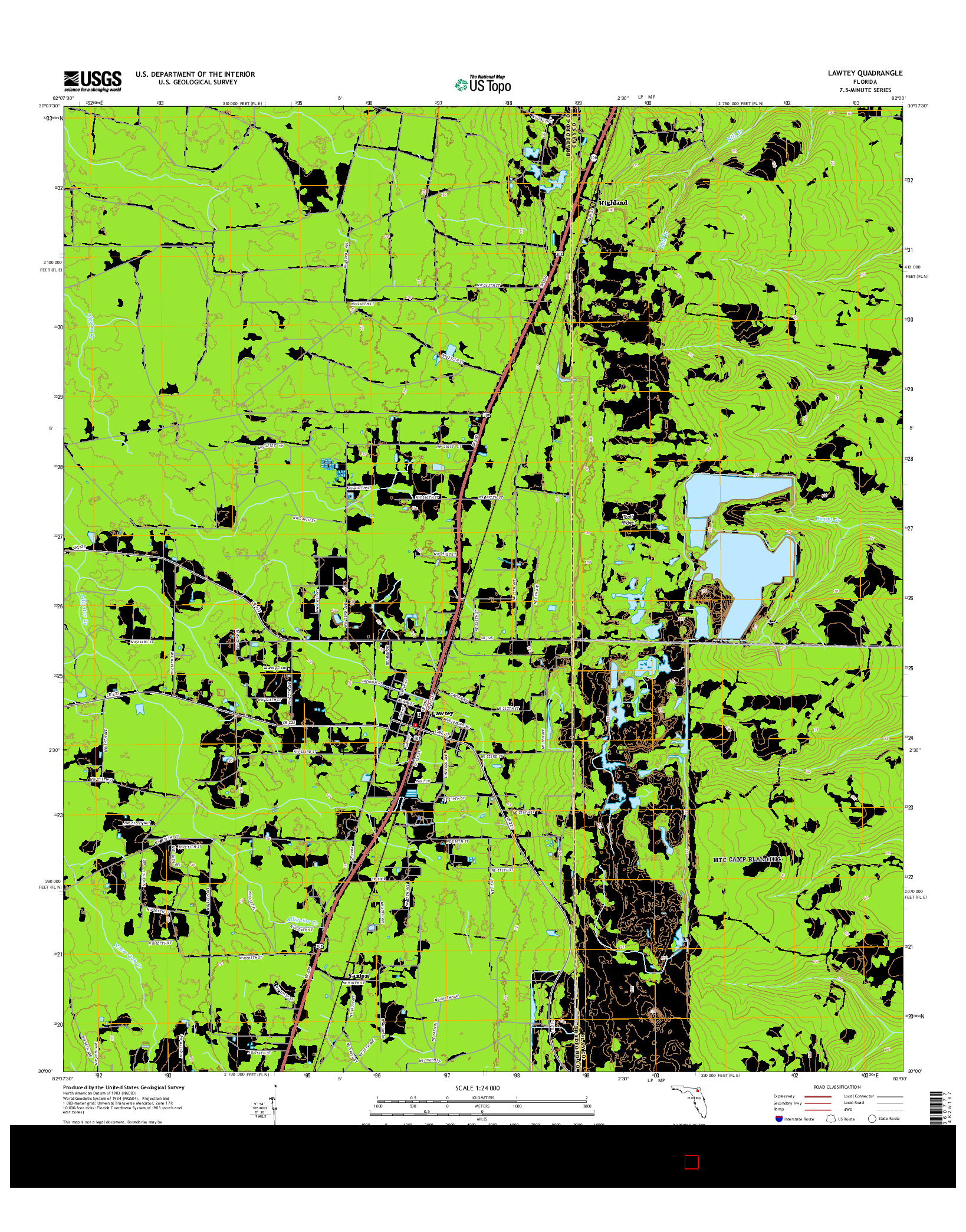 USGS US TOPO 7.5-MINUTE MAP FOR LAWTEY, FL 2015