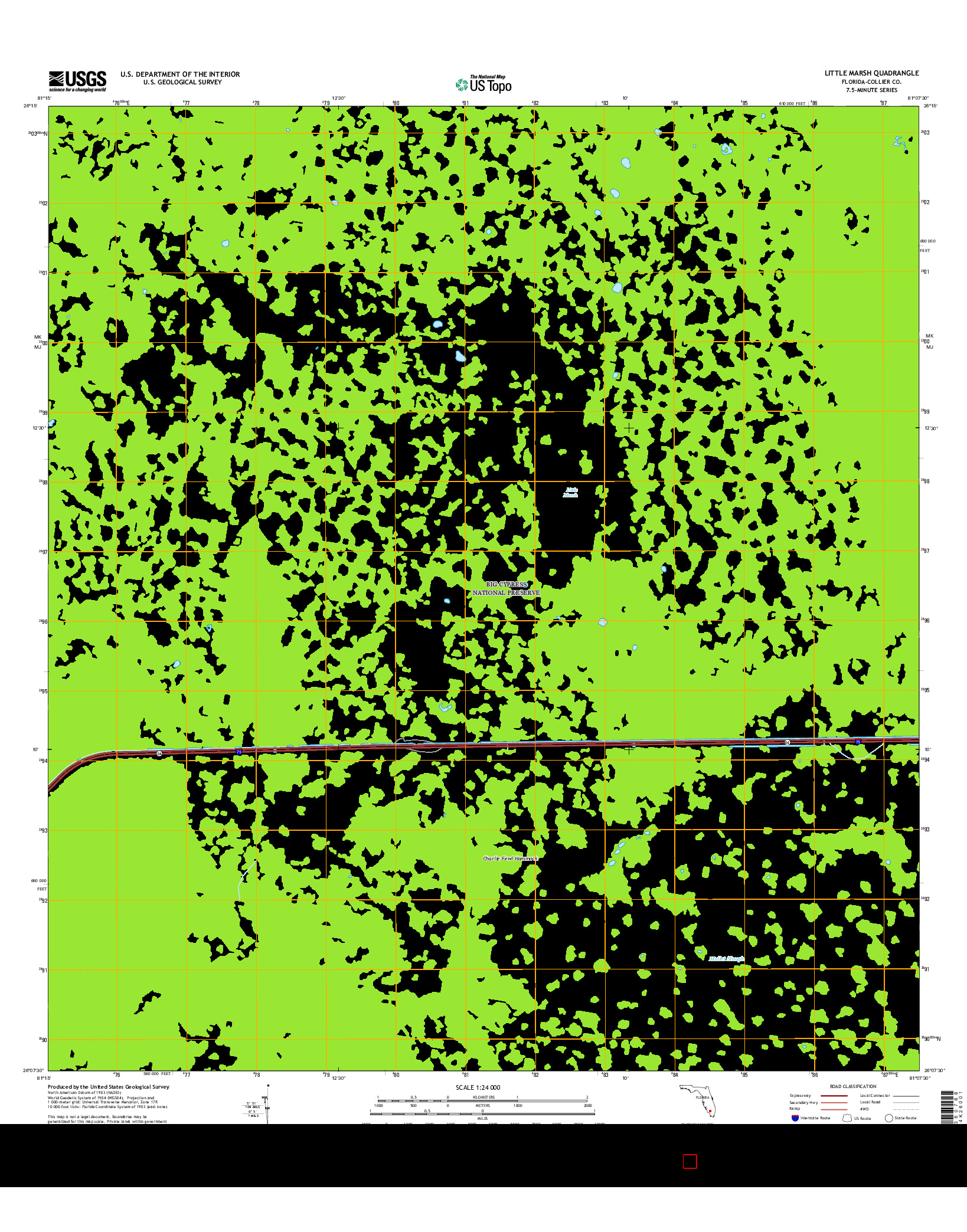 USGS US TOPO 7.5-MINUTE MAP FOR LITTLE MARSH, FL 2015