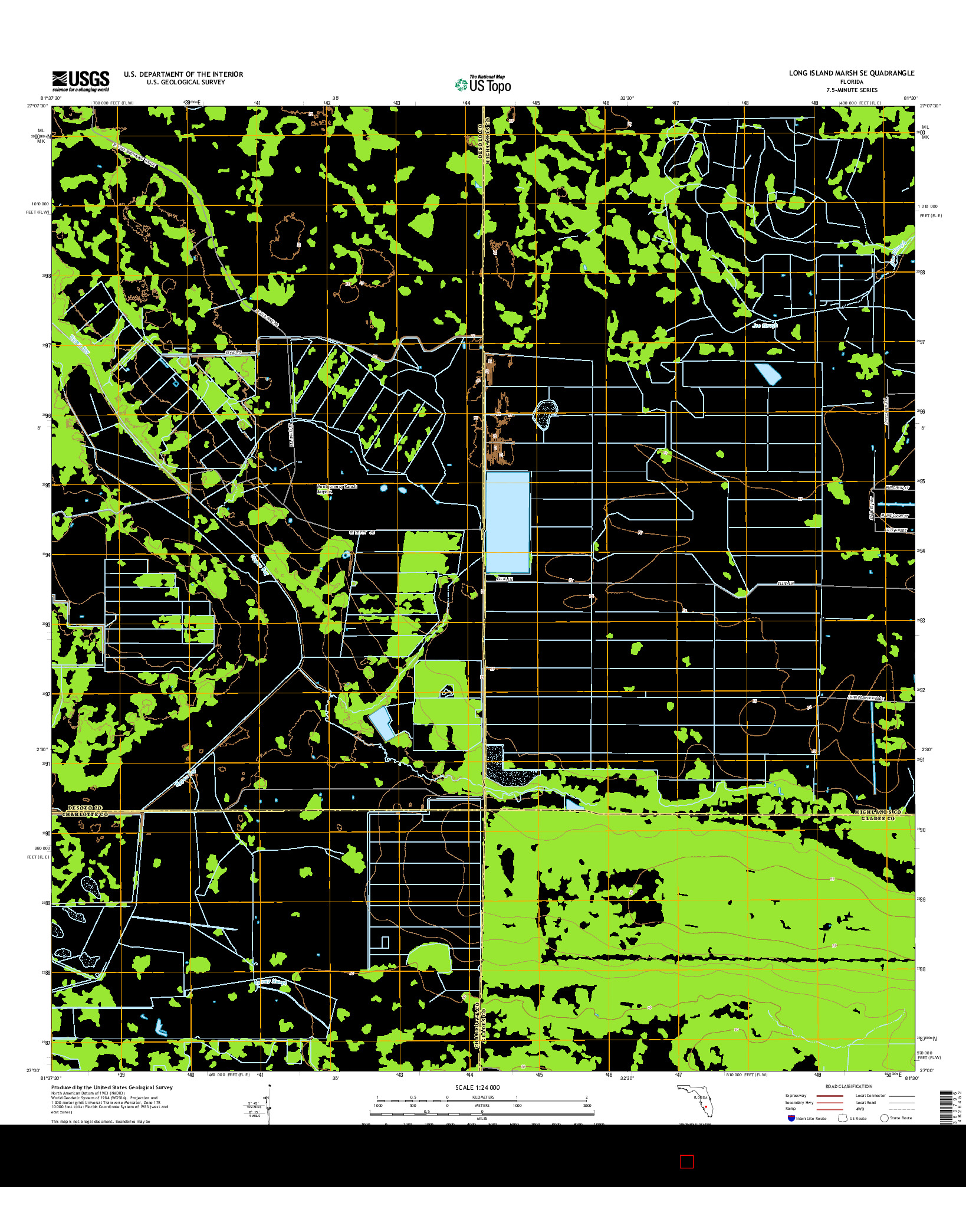 USGS US TOPO 7.5-MINUTE MAP FOR LONG ISLAND MARSH SE, FL 2015