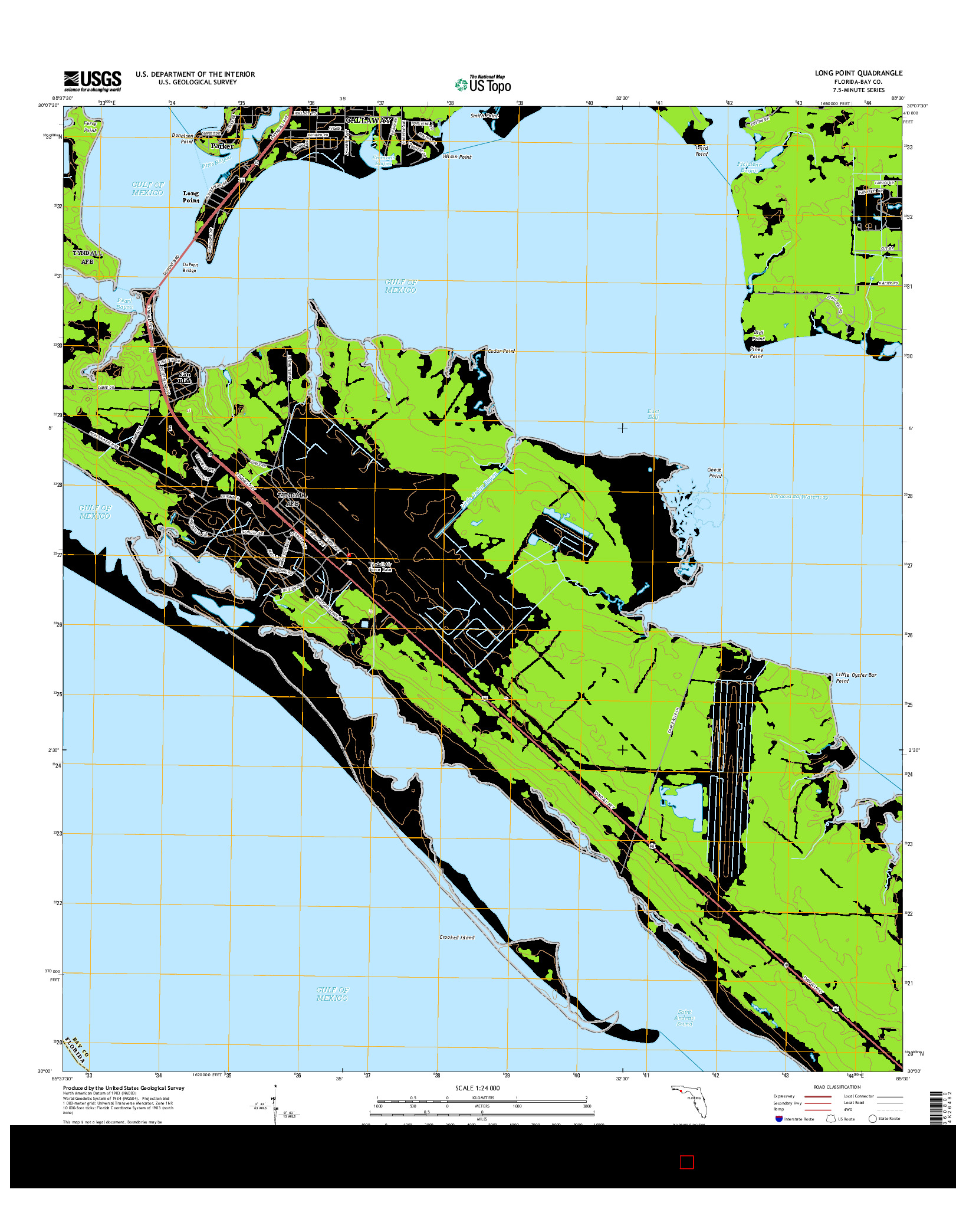 USGS US TOPO 7.5-MINUTE MAP FOR LONG POINT, FL 2015