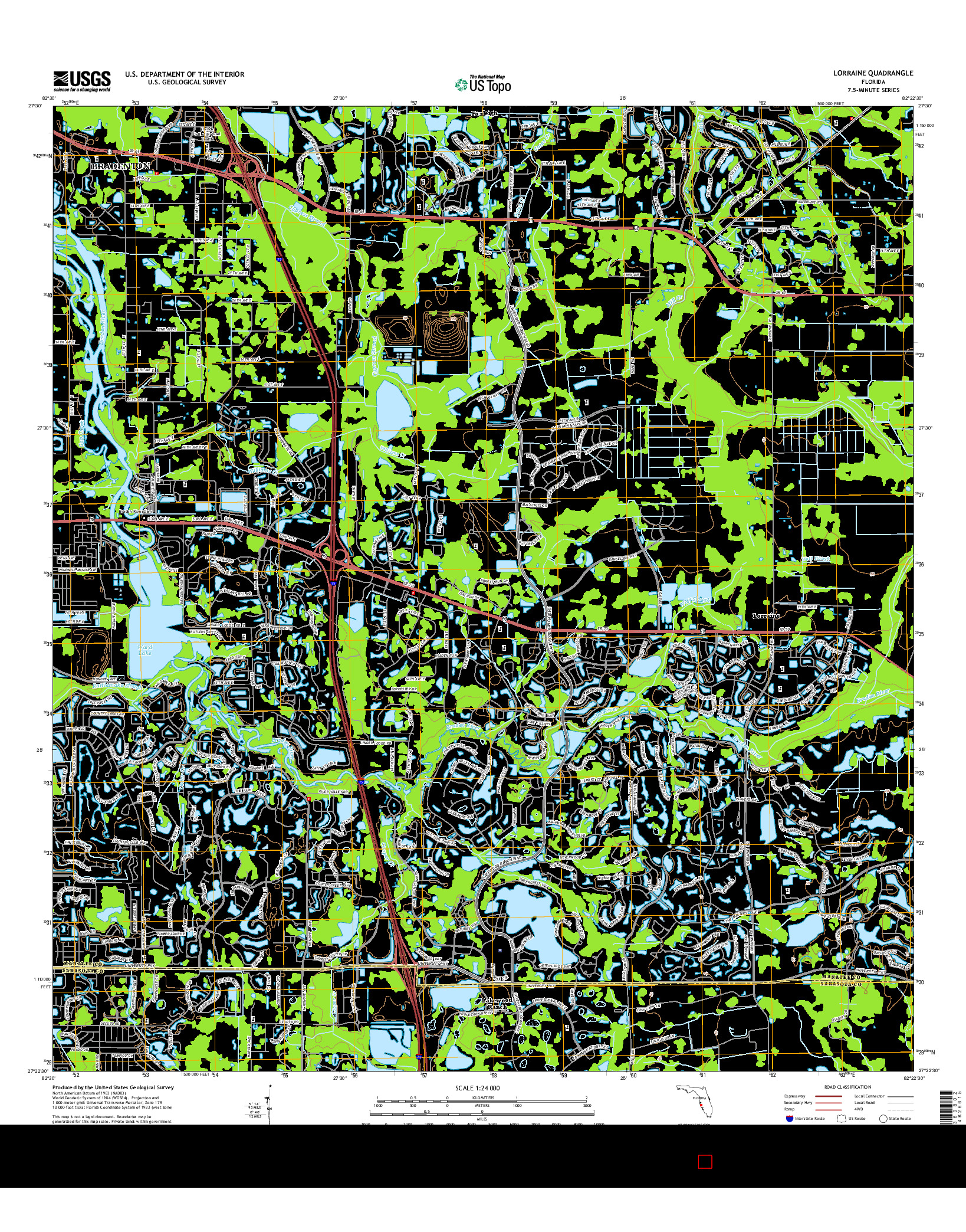 USGS US TOPO 7.5-MINUTE MAP FOR LORRAINE, FL 2015