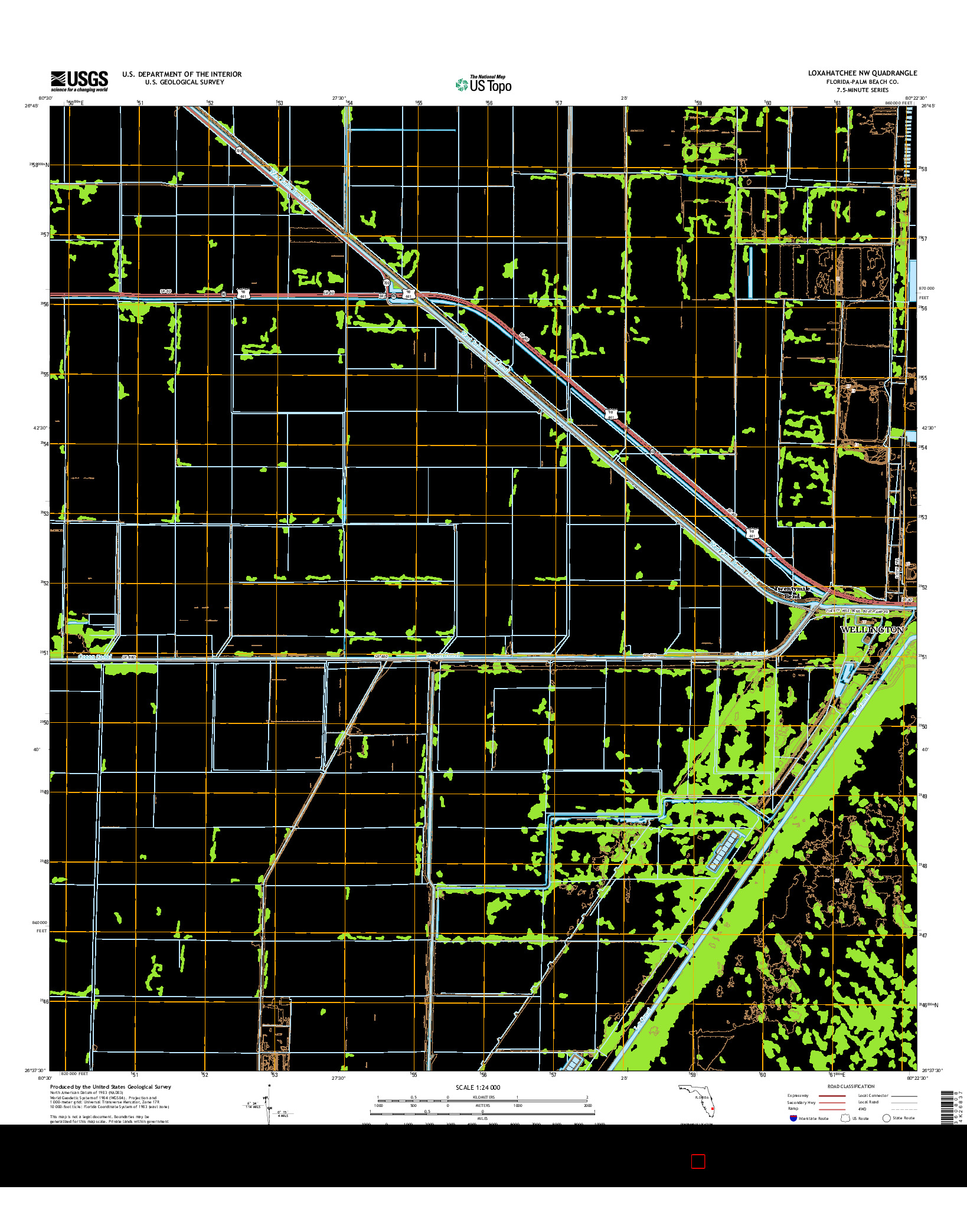 USGS US TOPO 7.5-MINUTE MAP FOR LOXAHATCHEE NW, FL 2015