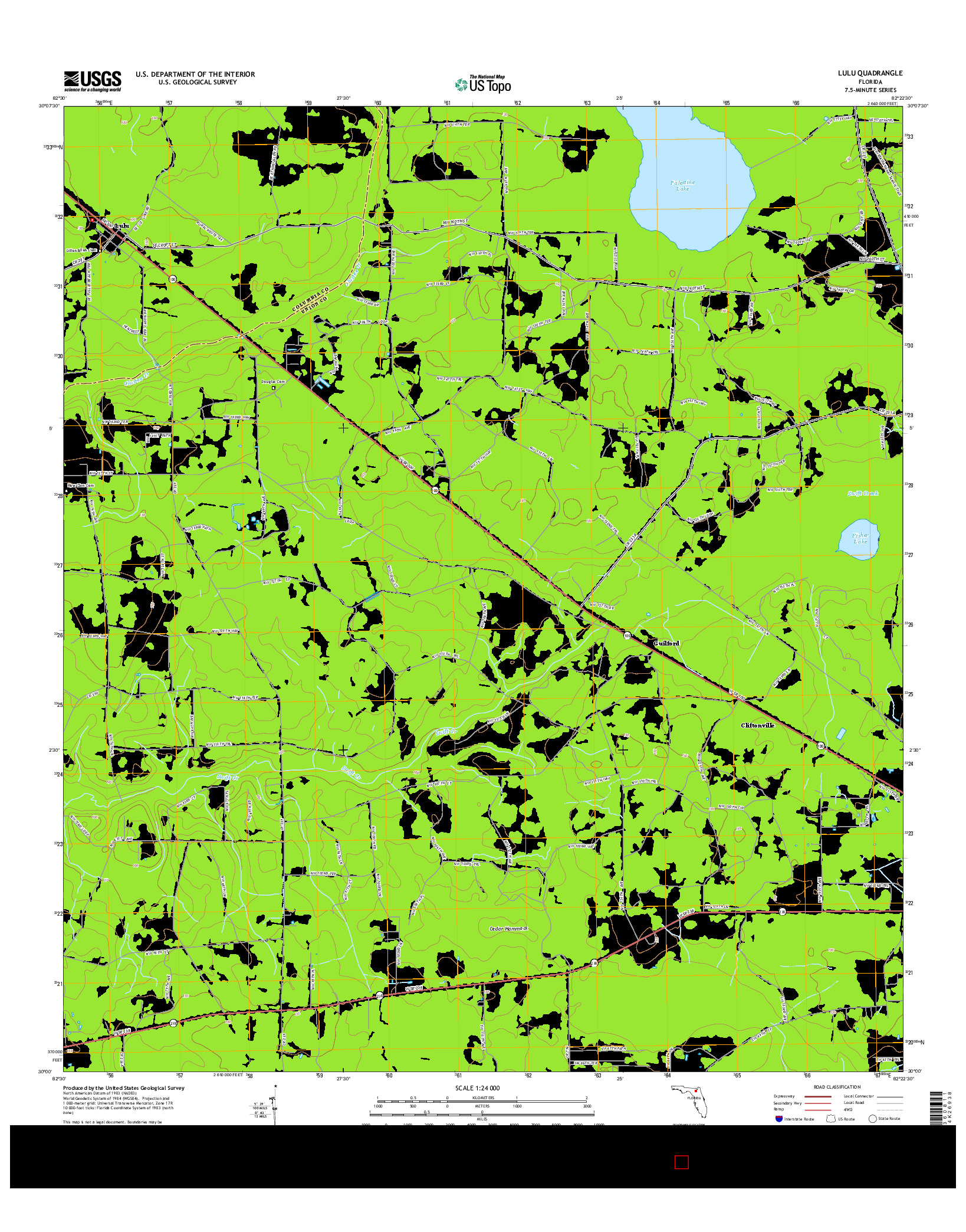 USGS US TOPO 7.5-MINUTE MAP FOR LULU, FL 2015