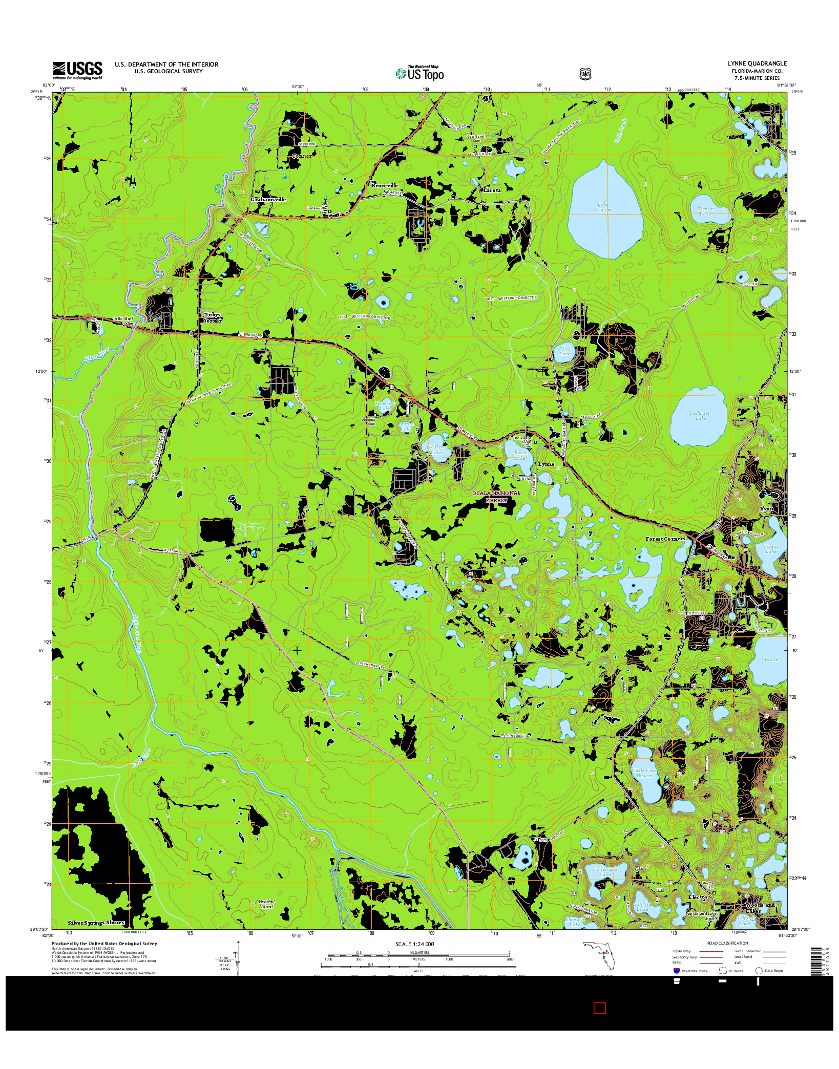 USGS US TOPO 7.5-MINUTE MAP FOR LYNNE, FL 2015