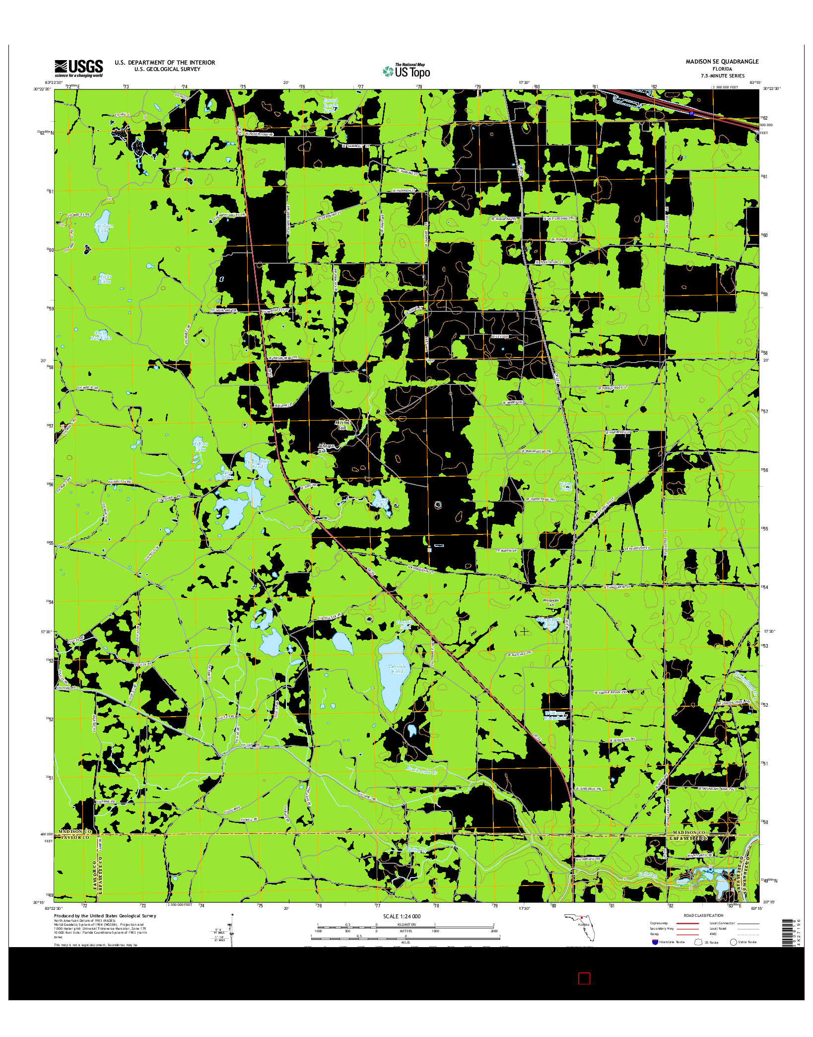 USGS US TOPO 7.5-MINUTE MAP FOR MADISON SE, FL 2015