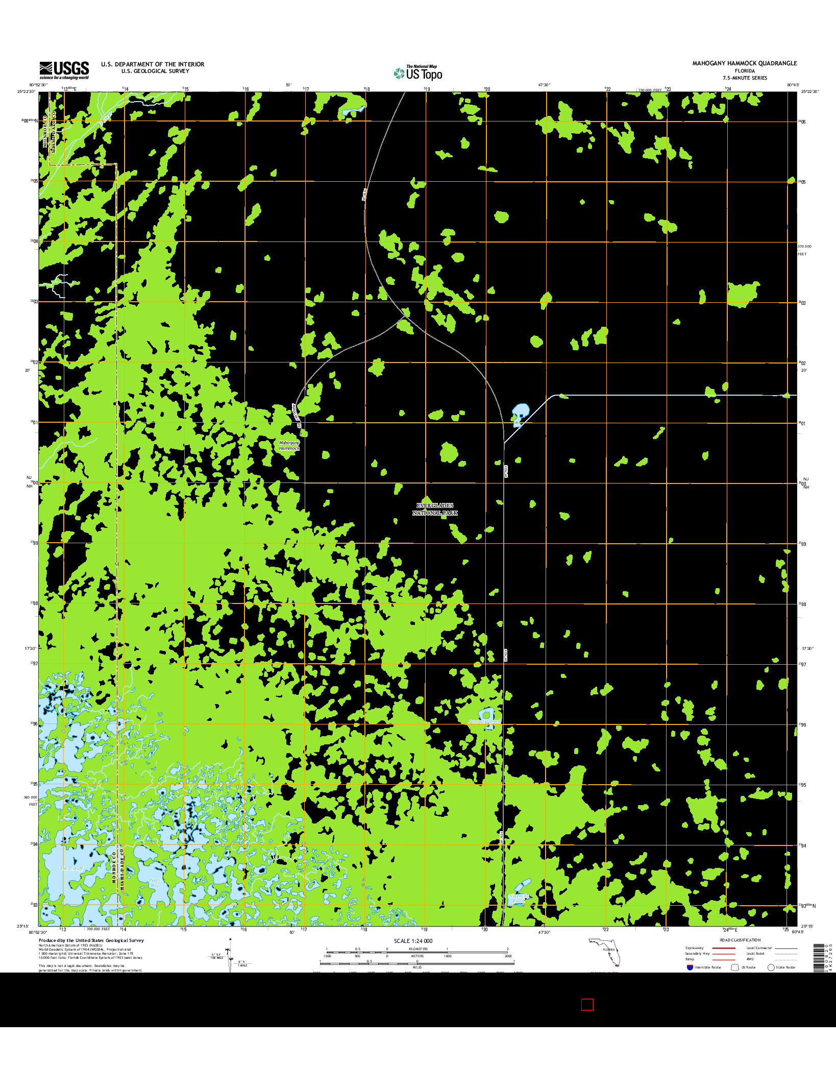 USGS US TOPO 7.5-MINUTE MAP FOR MAHOGANY HAMMOCK, FL 2015