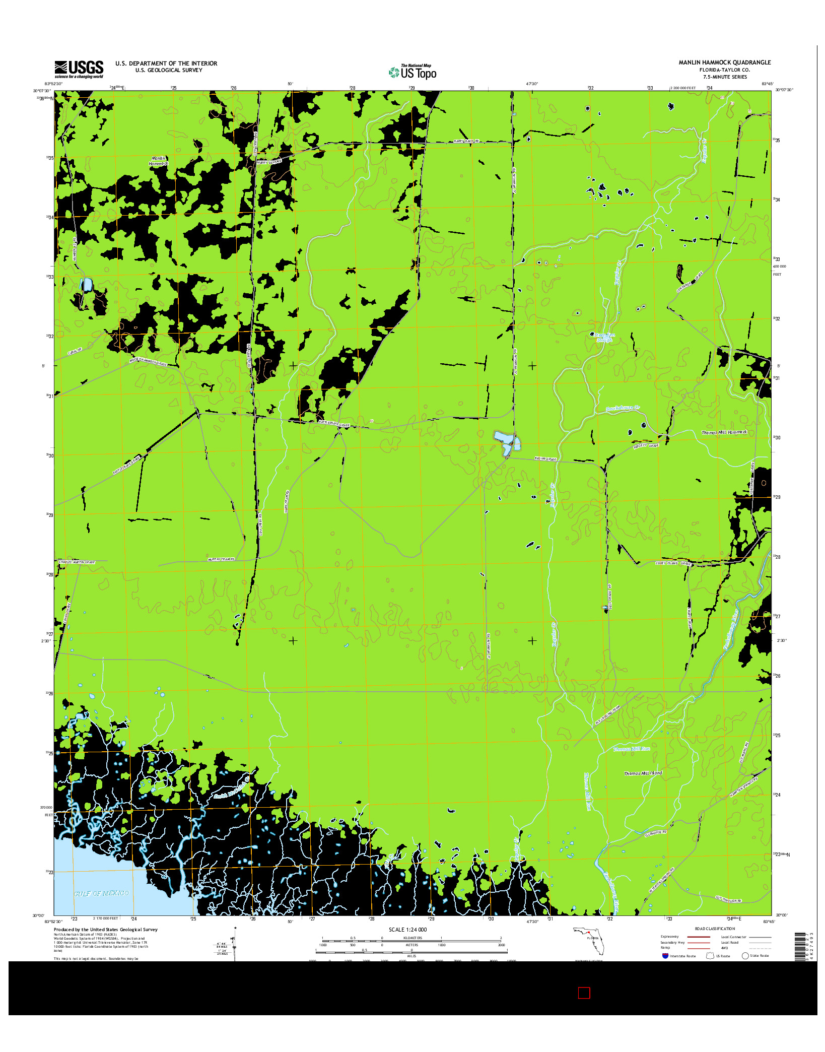 USGS US TOPO 7.5-MINUTE MAP FOR MANLIN HAMMOCK, FL 2015