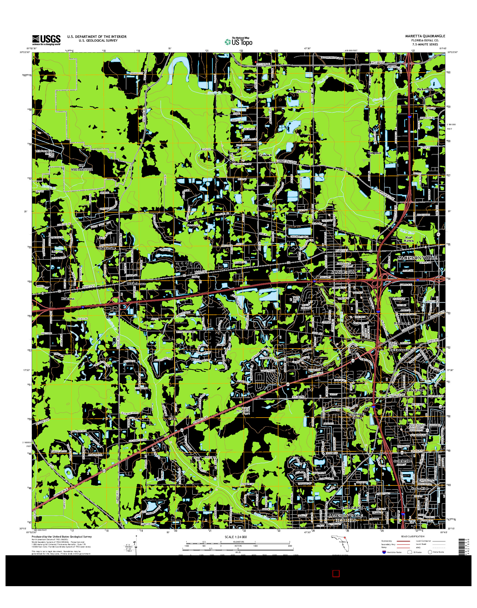 USGS US TOPO 7.5-MINUTE MAP FOR MARIETTA, FL 2015