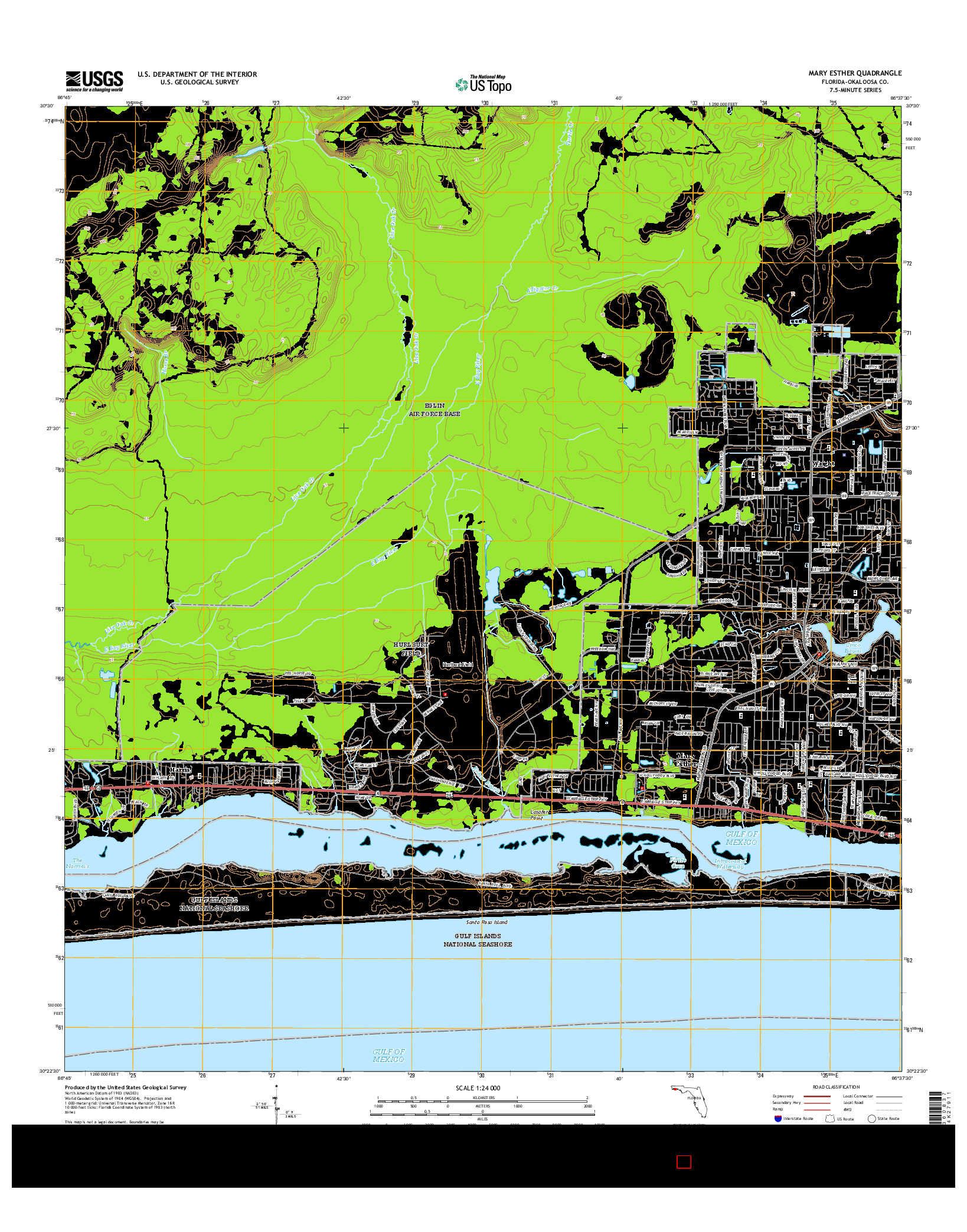 USGS US TOPO 7.5-MINUTE MAP FOR MARY ESTHER, FL 2015
