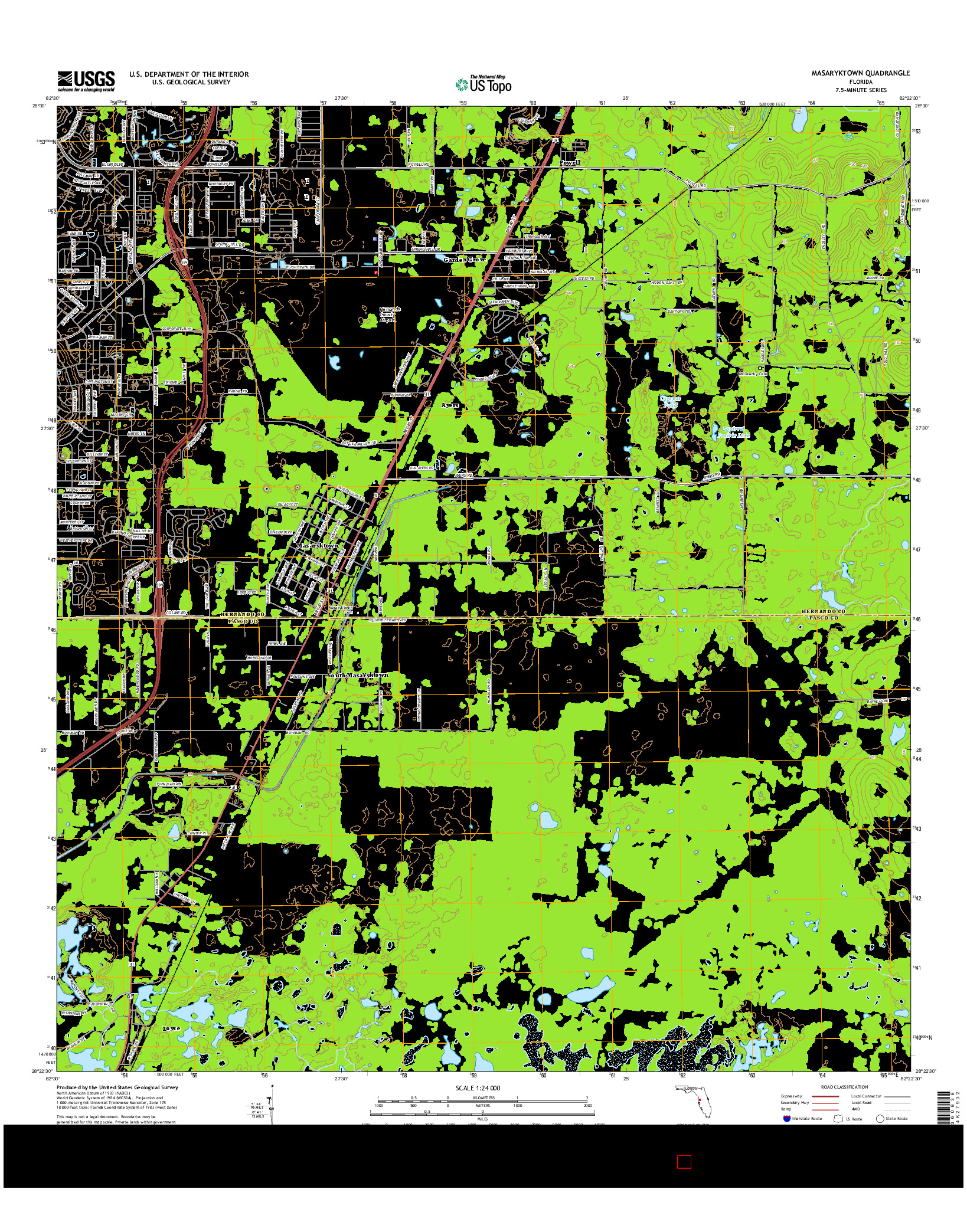 USGS US TOPO 7.5-MINUTE MAP FOR MASARYKTOWN, FL 2015