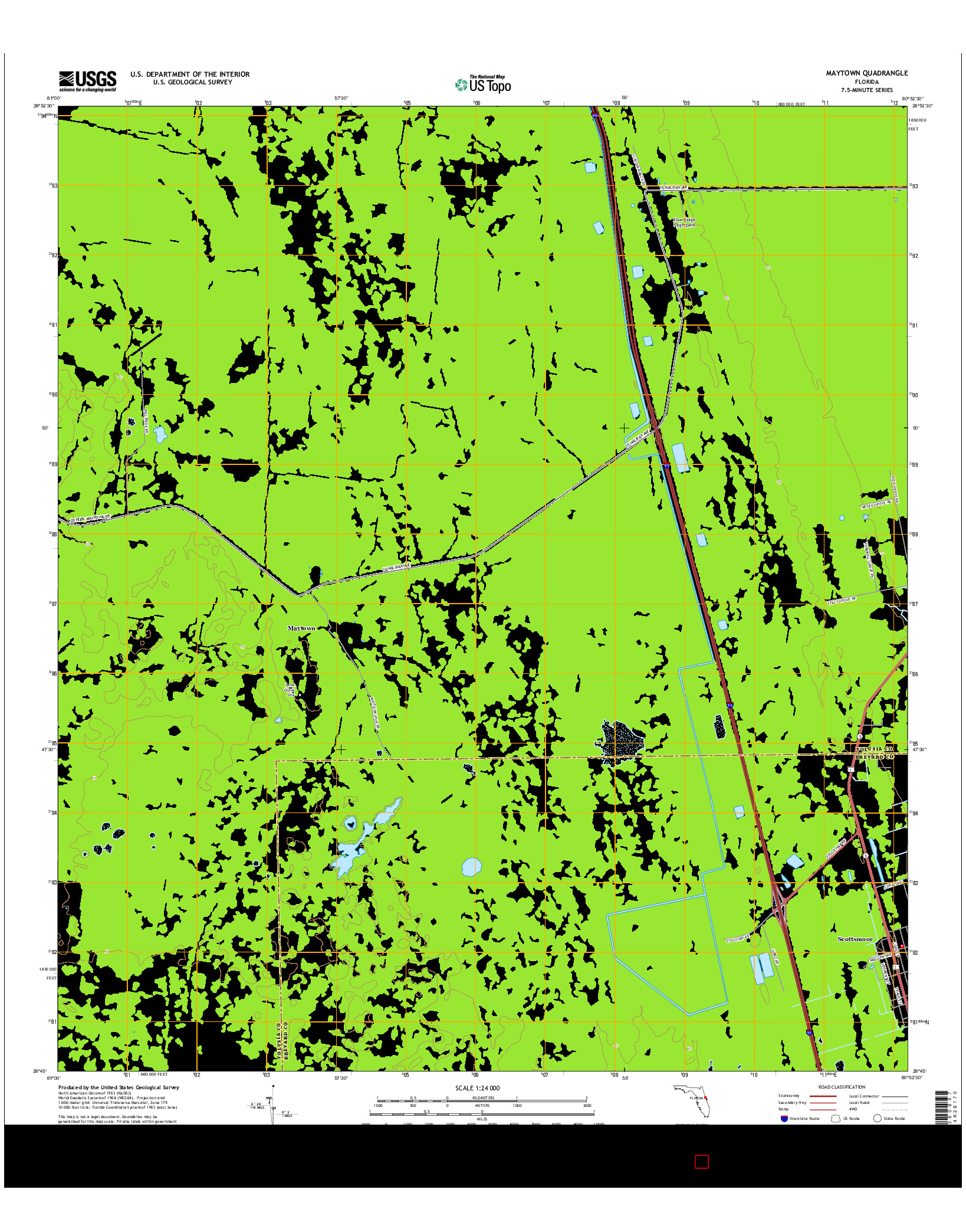 USGS US TOPO 7.5-MINUTE MAP FOR MAYTOWN, FL 2015