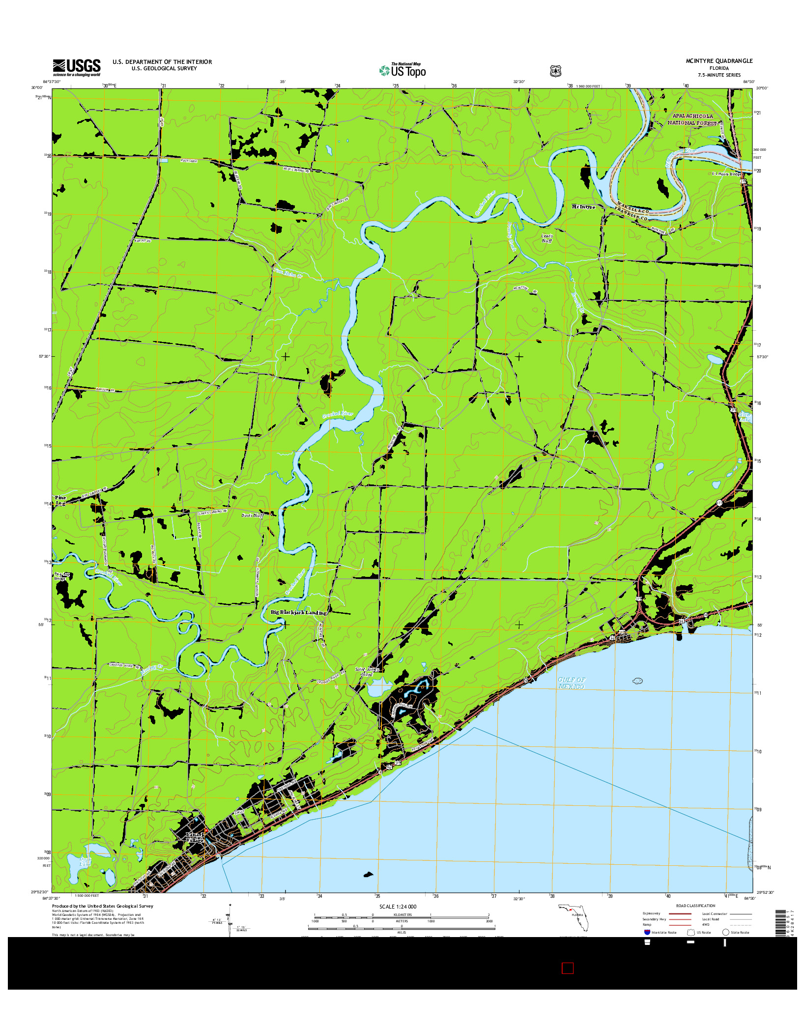 USGS US TOPO 7.5-MINUTE MAP FOR MCINTYRE, FL 2015