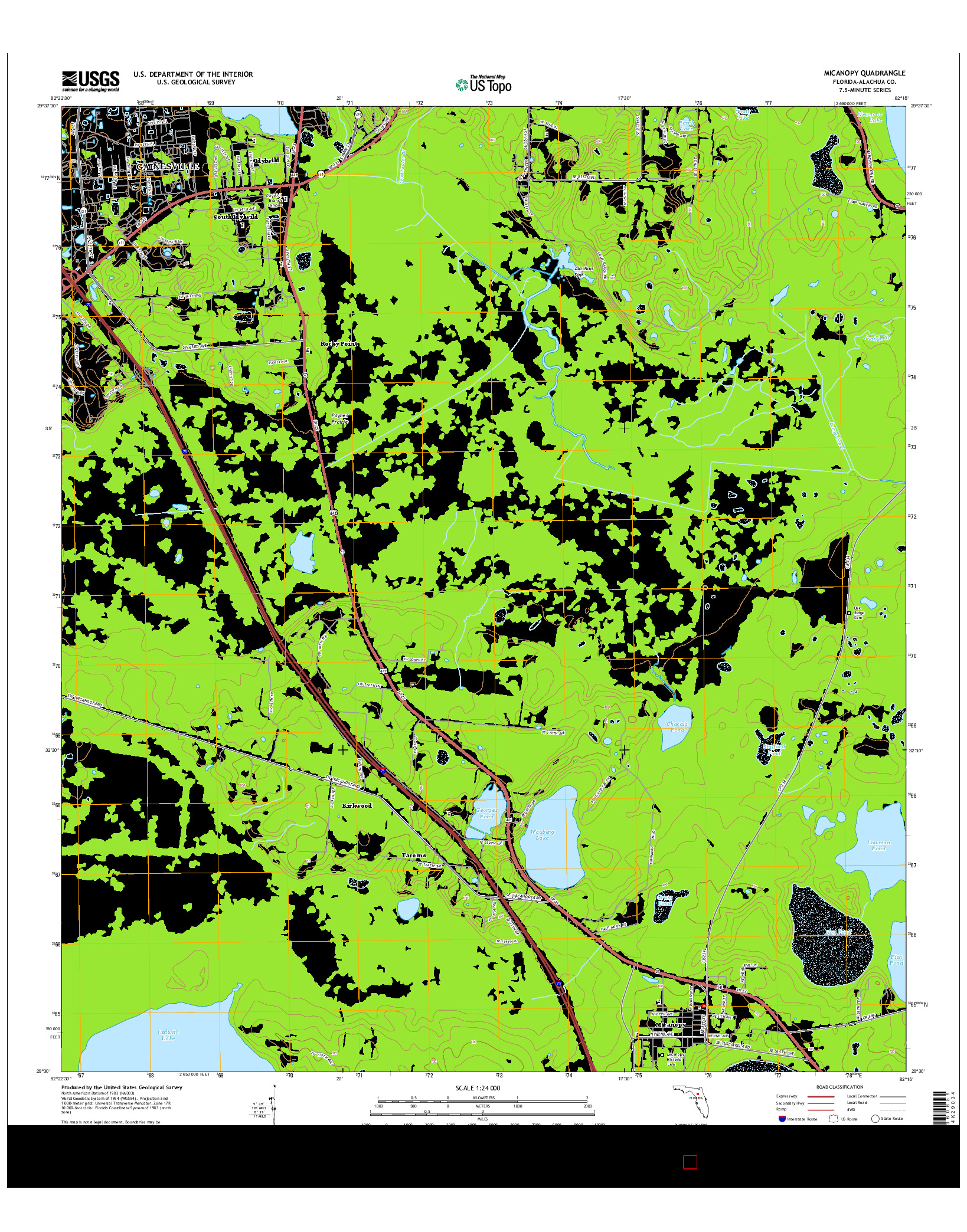 USGS US TOPO 7.5-MINUTE MAP FOR MICANOPY, FL 2015