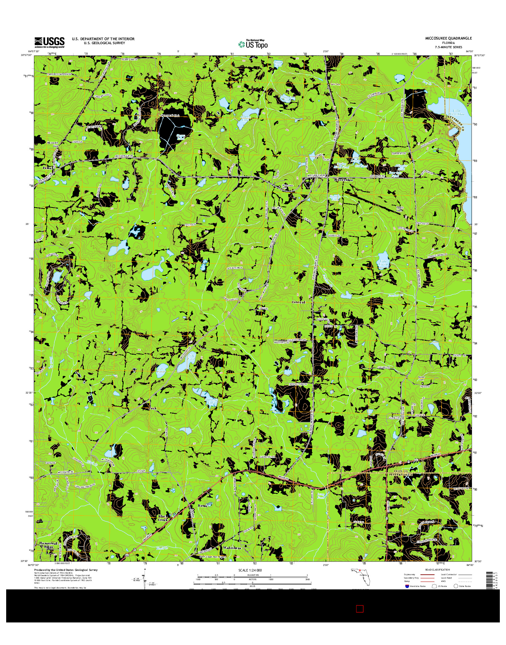 USGS US TOPO 7.5-MINUTE MAP FOR MICCOSUKEE, FL 2015