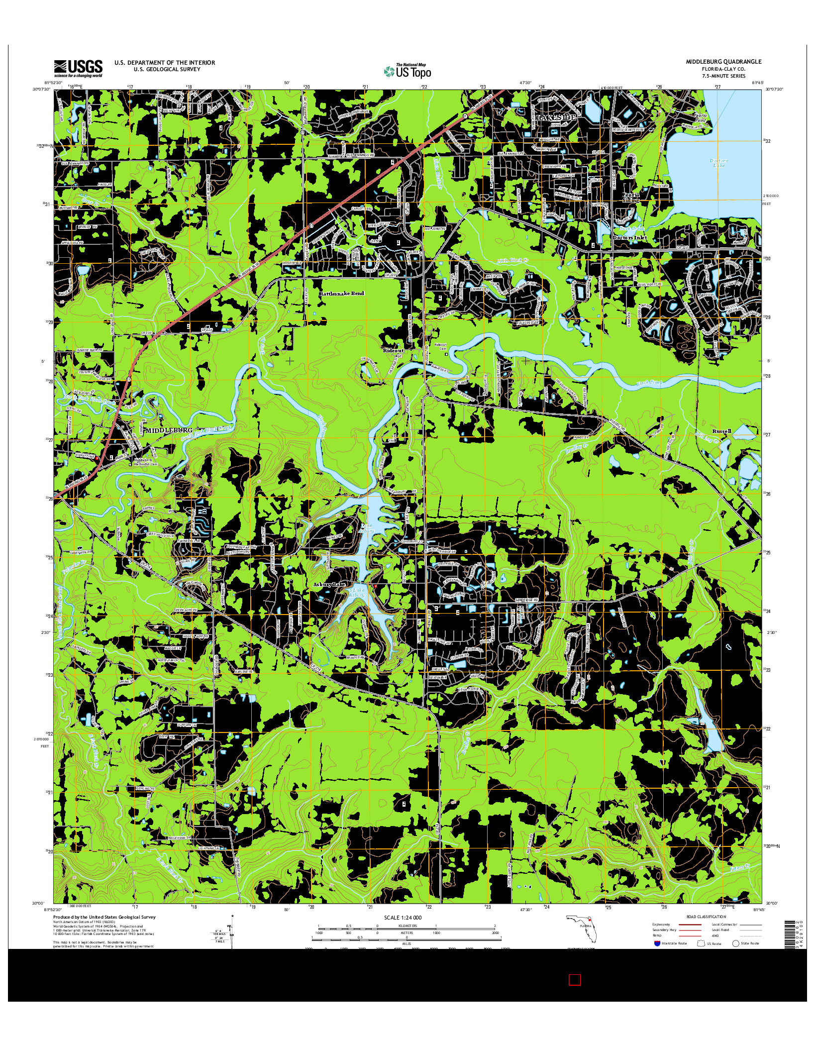 USGS US TOPO 7.5-MINUTE MAP FOR MIDDLEBURG, FL 2015