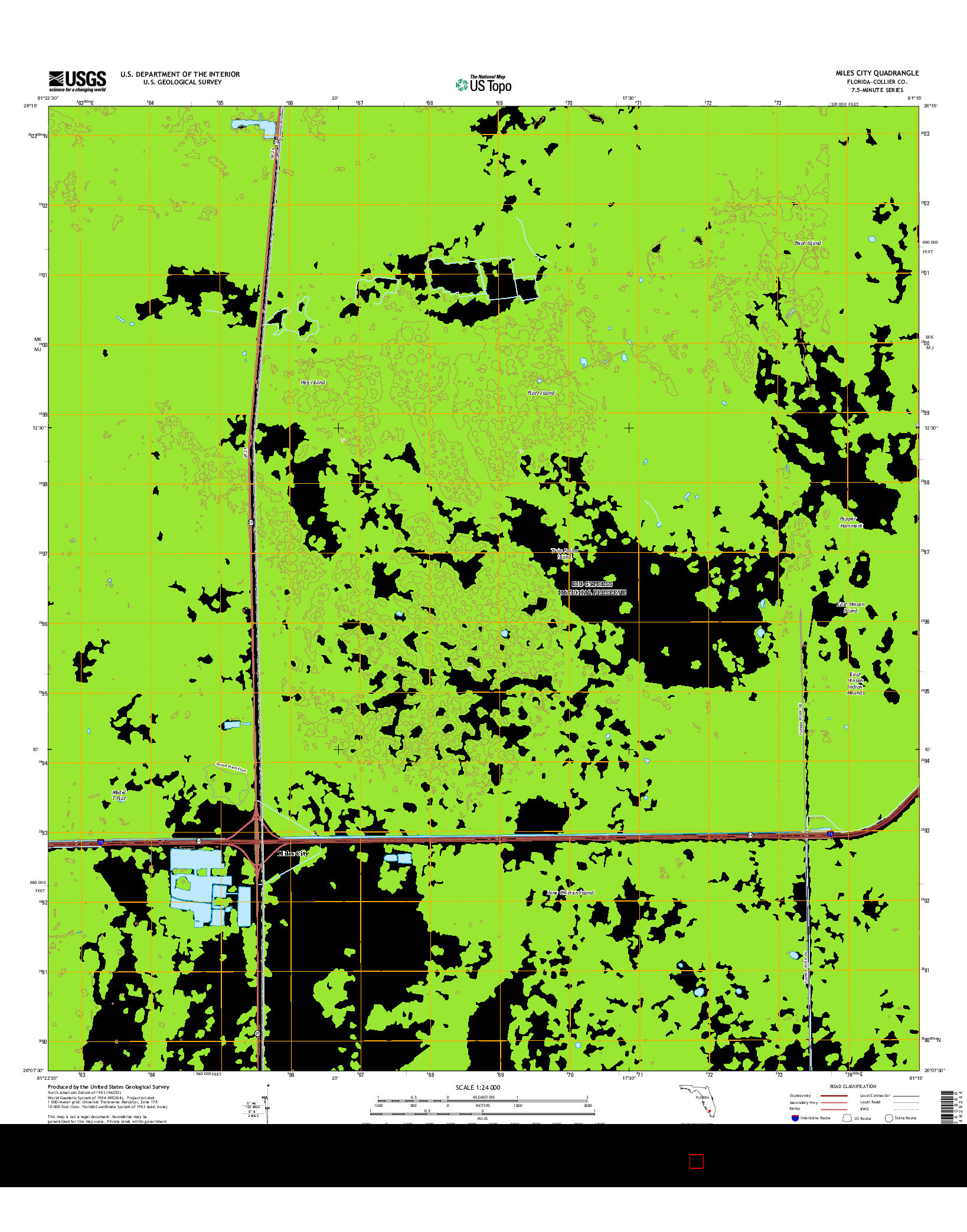 USGS US TOPO 7.5-MINUTE MAP FOR MILES CITY, FL 2015