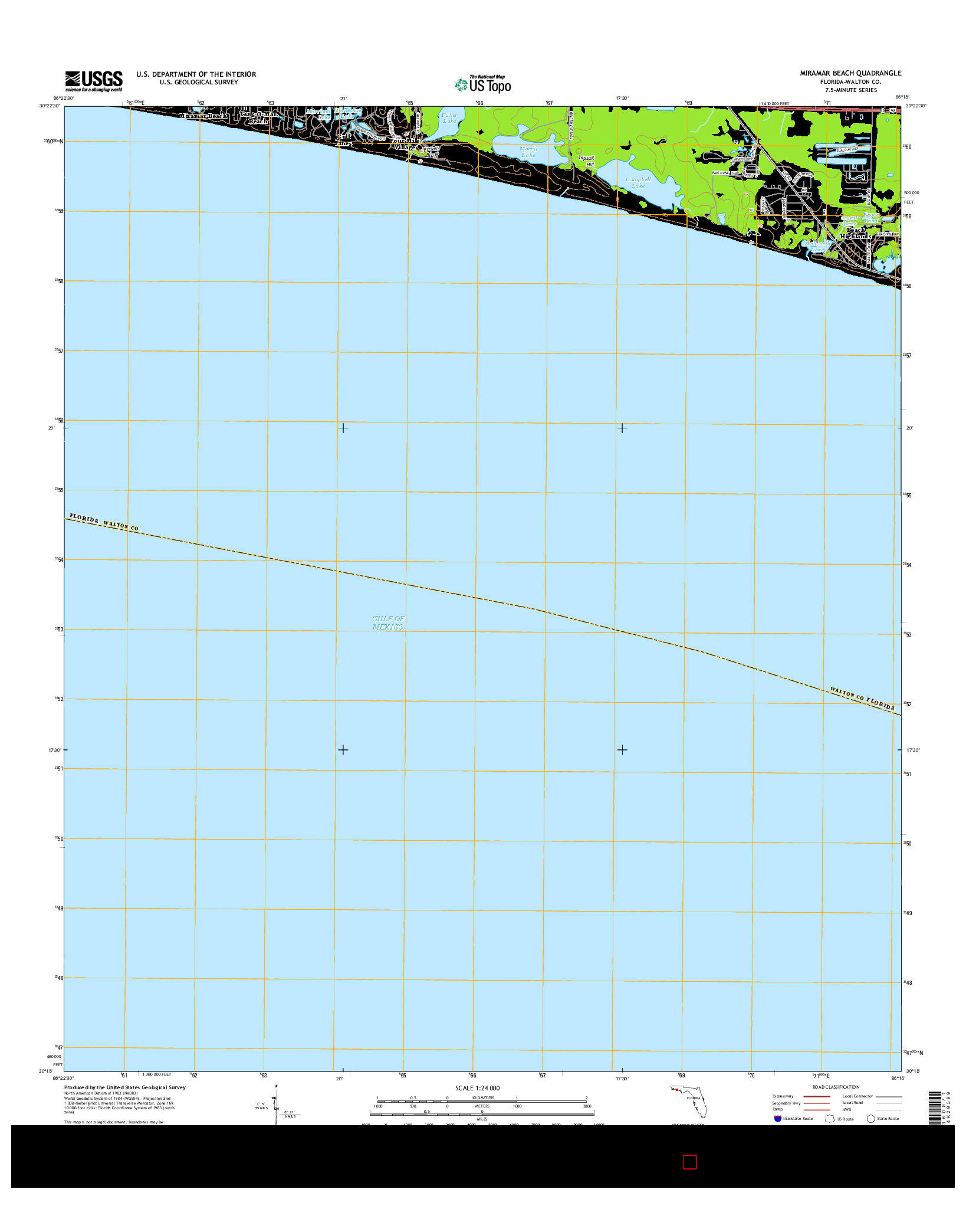 USGS US TOPO 7.5-MINUTE MAP FOR MIRAMAR BEACH, FL 2015