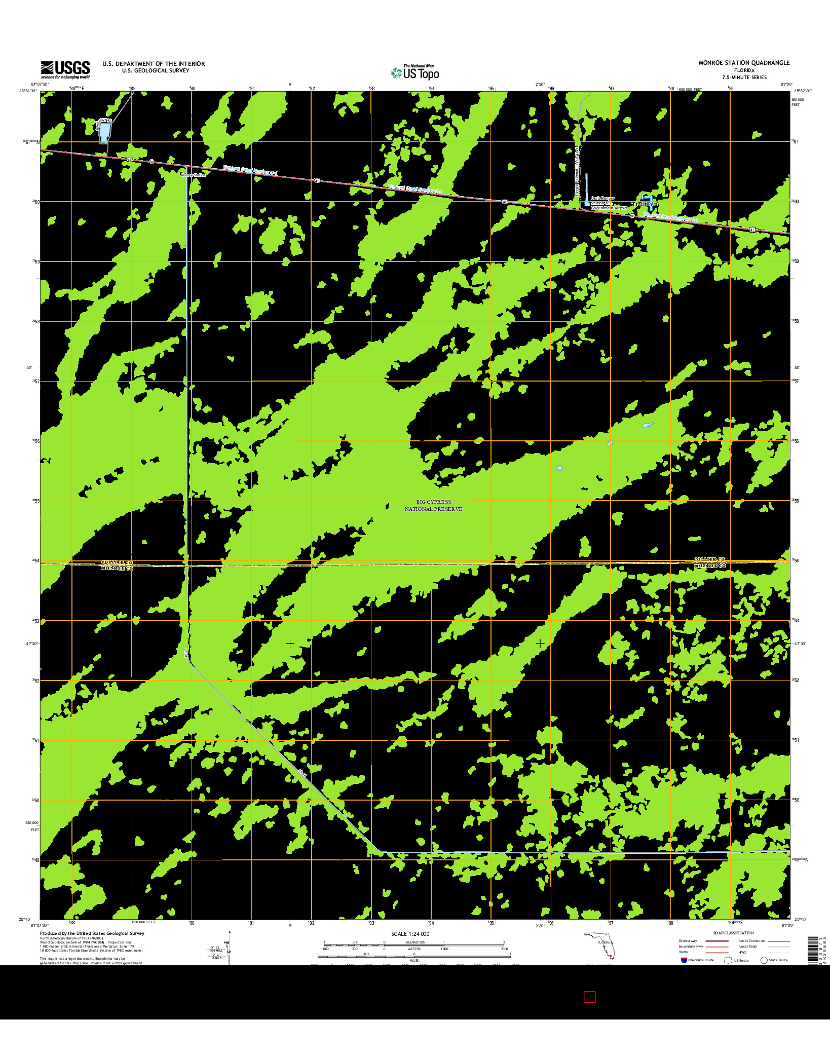 USGS US TOPO 7.5-MINUTE MAP FOR MONROE STATION, FL 2015