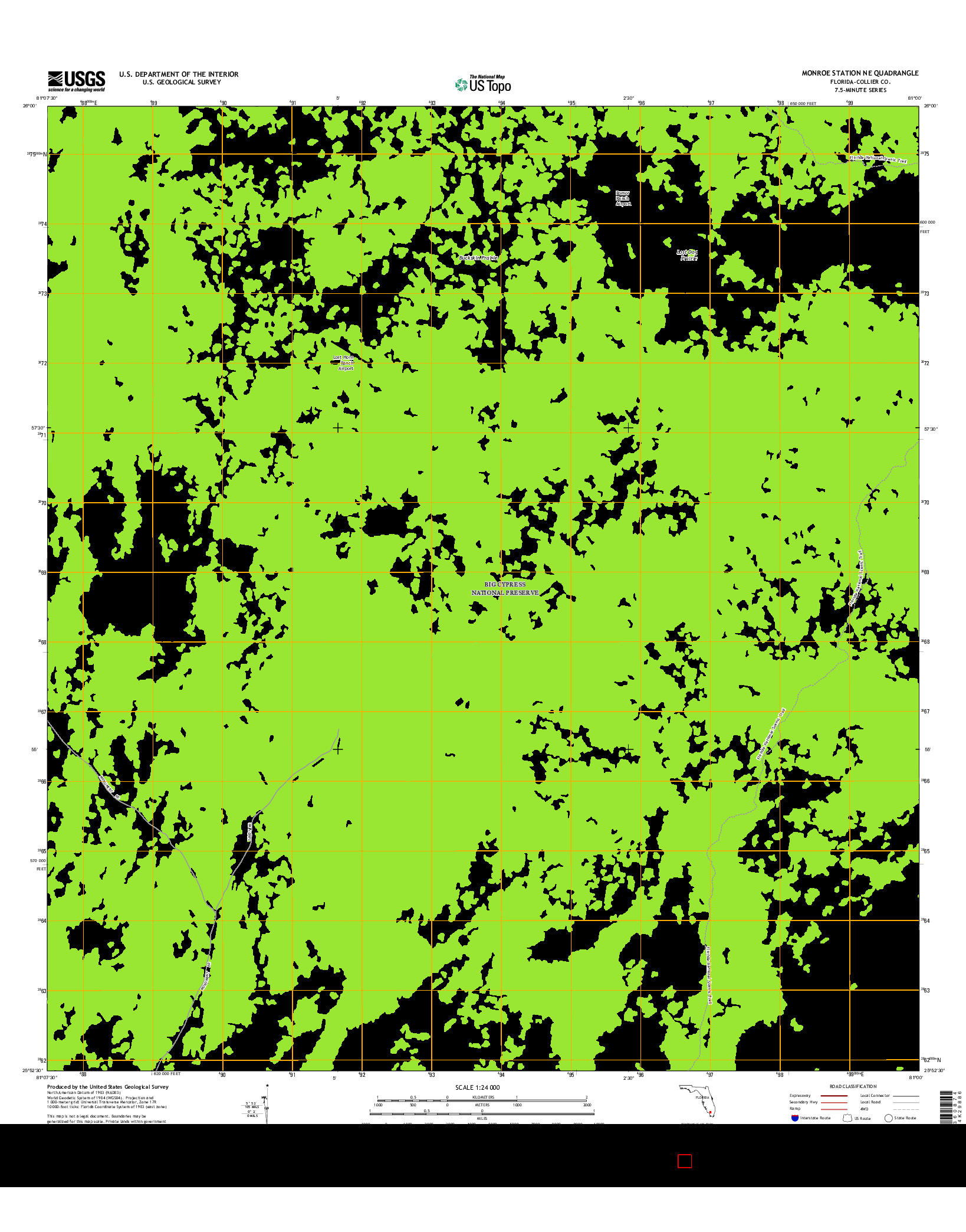 USGS US TOPO 7.5-MINUTE MAP FOR MONROE STATION NE, FL 2015