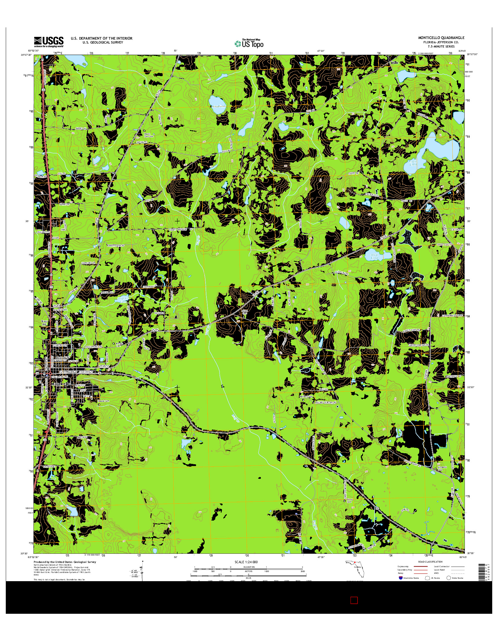 USGS US TOPO 7.5-MINUTE MAP FOR MONTICELLO, FL 2015
