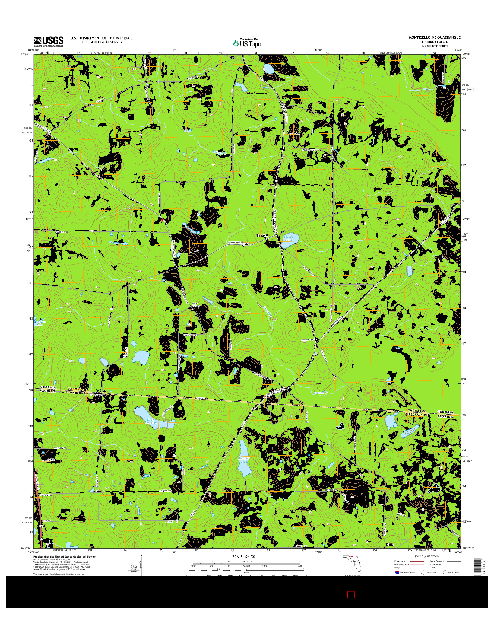 USGS US TOPO 7.5-MINUTE MAP FOR MONTICELLO NE, FL-GA 2015