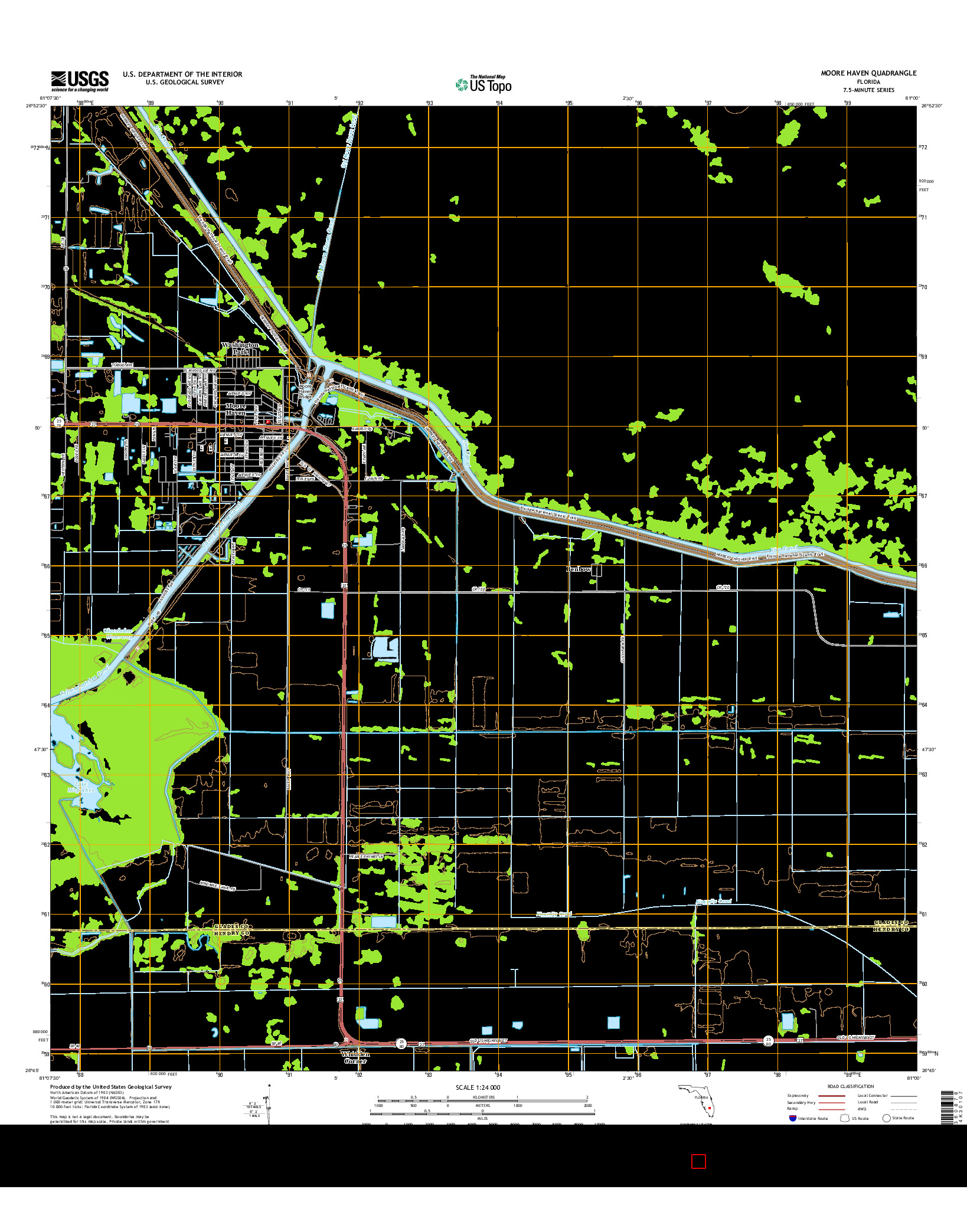 USGS US TOPO 7.5-MINUTE MAP FOR MOORE HAVEN, FL 2015