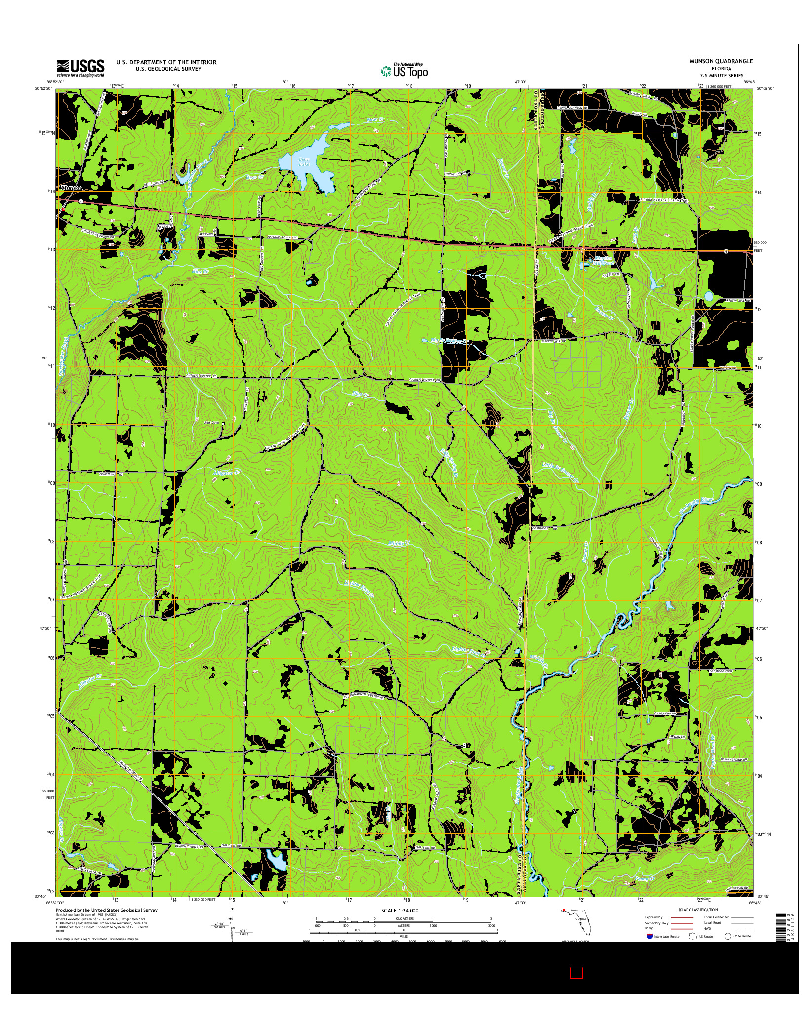 USGS US TOPO 7.5-MINUTE MAP FOR MUNSON, FL 2015