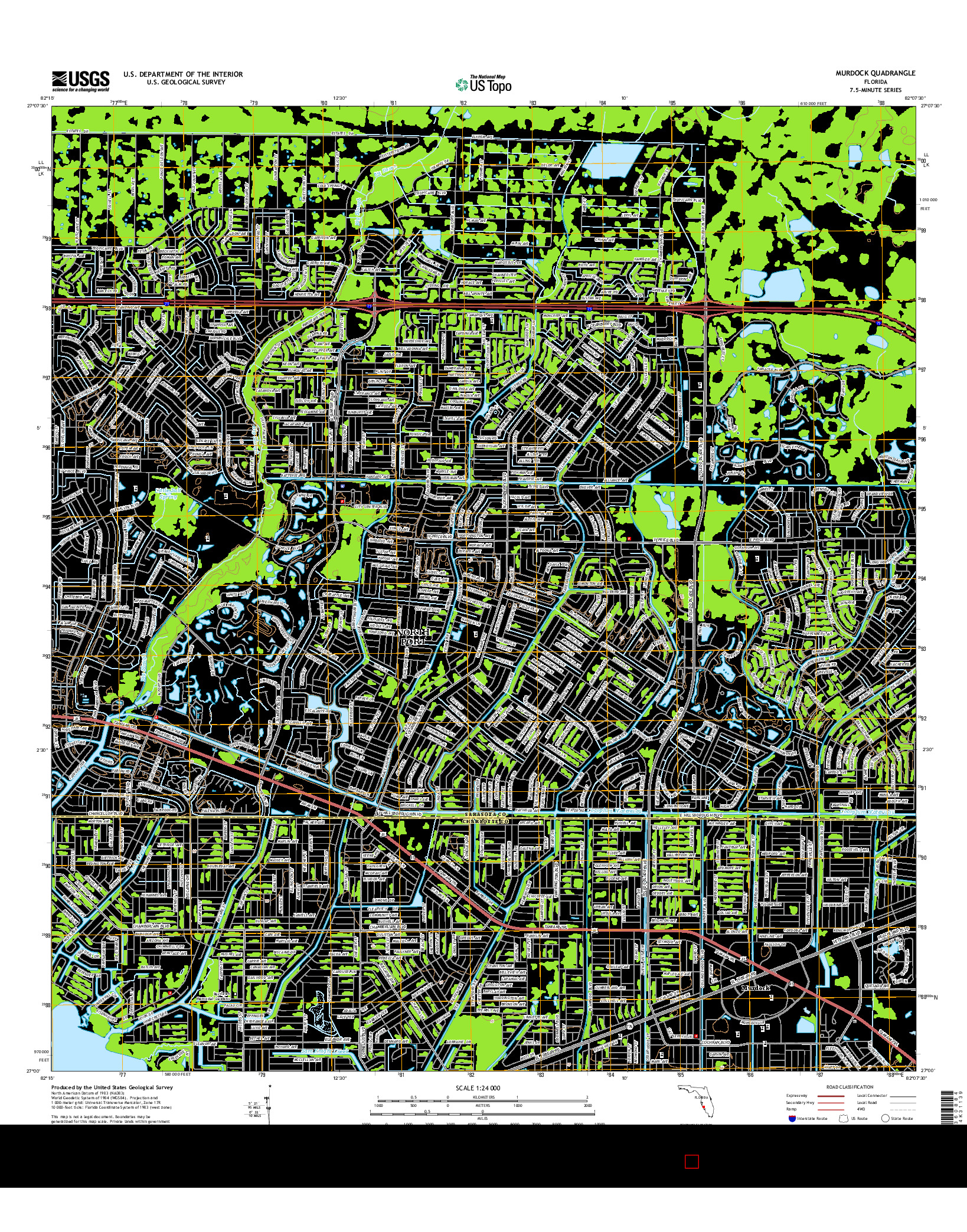 USGS US TOPO 7.5-MINUTE MAP FOR MURDOCK, FL 2015