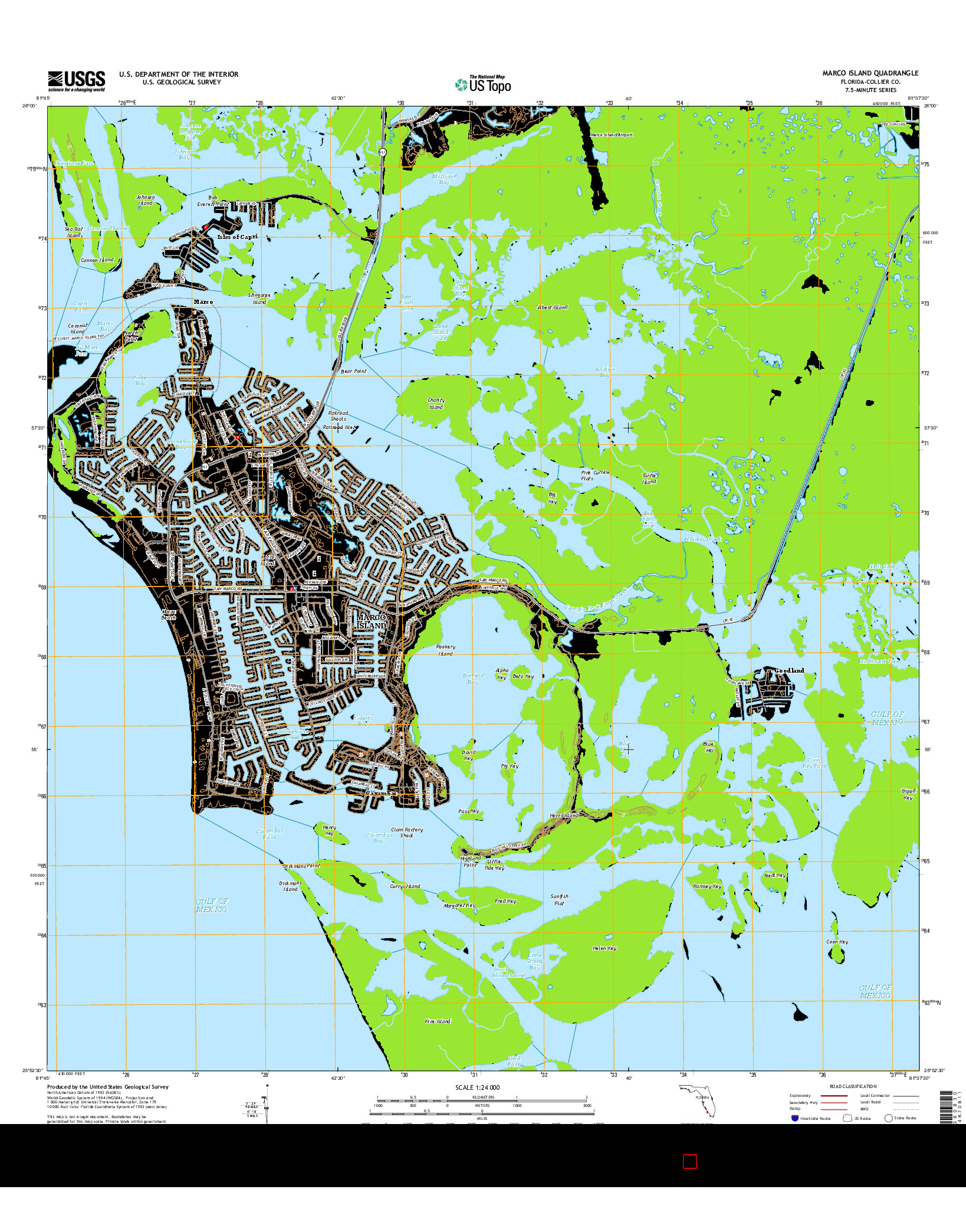 USGS US TOPO 7.5-MINUTE MAP FOR MARCO ISLAND, FL 2015