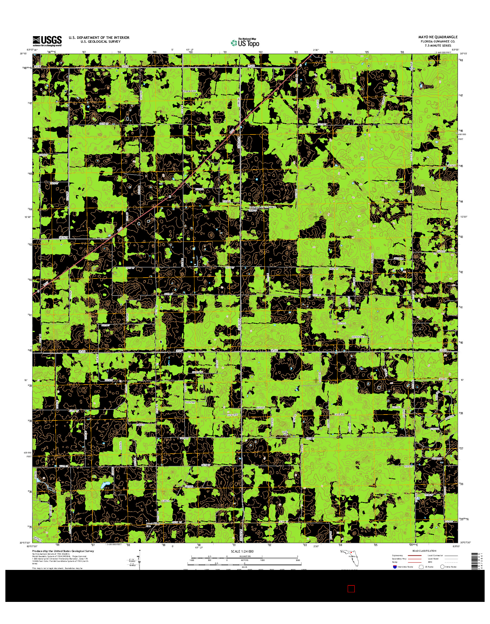 USGS US TOPO 7.5-MINUTE MAP FOR MAYO NE, FL 2015