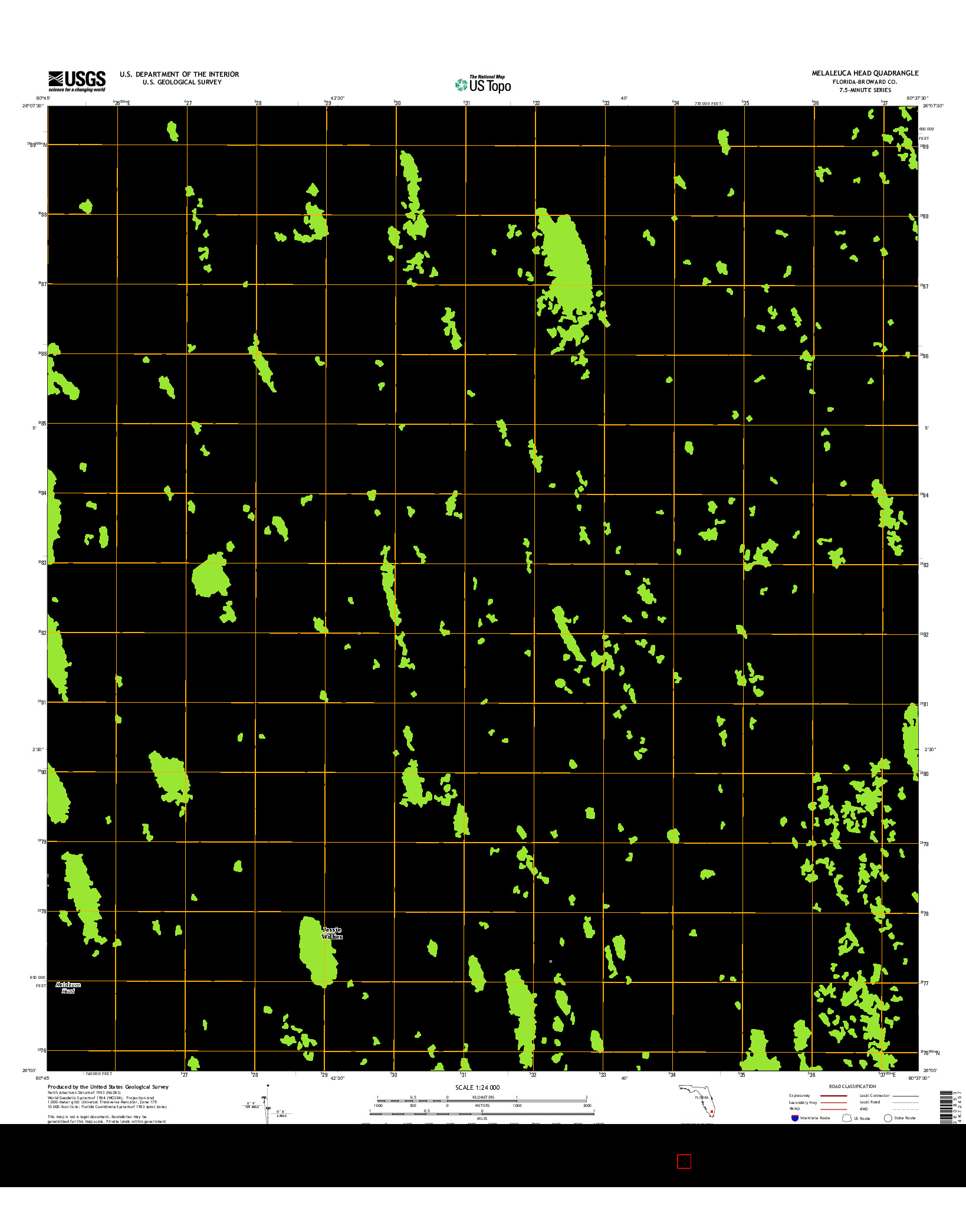 USGS US TOPO 7.5-MINUTE MAP FOR MELALEUCA HEAD, FL 2015