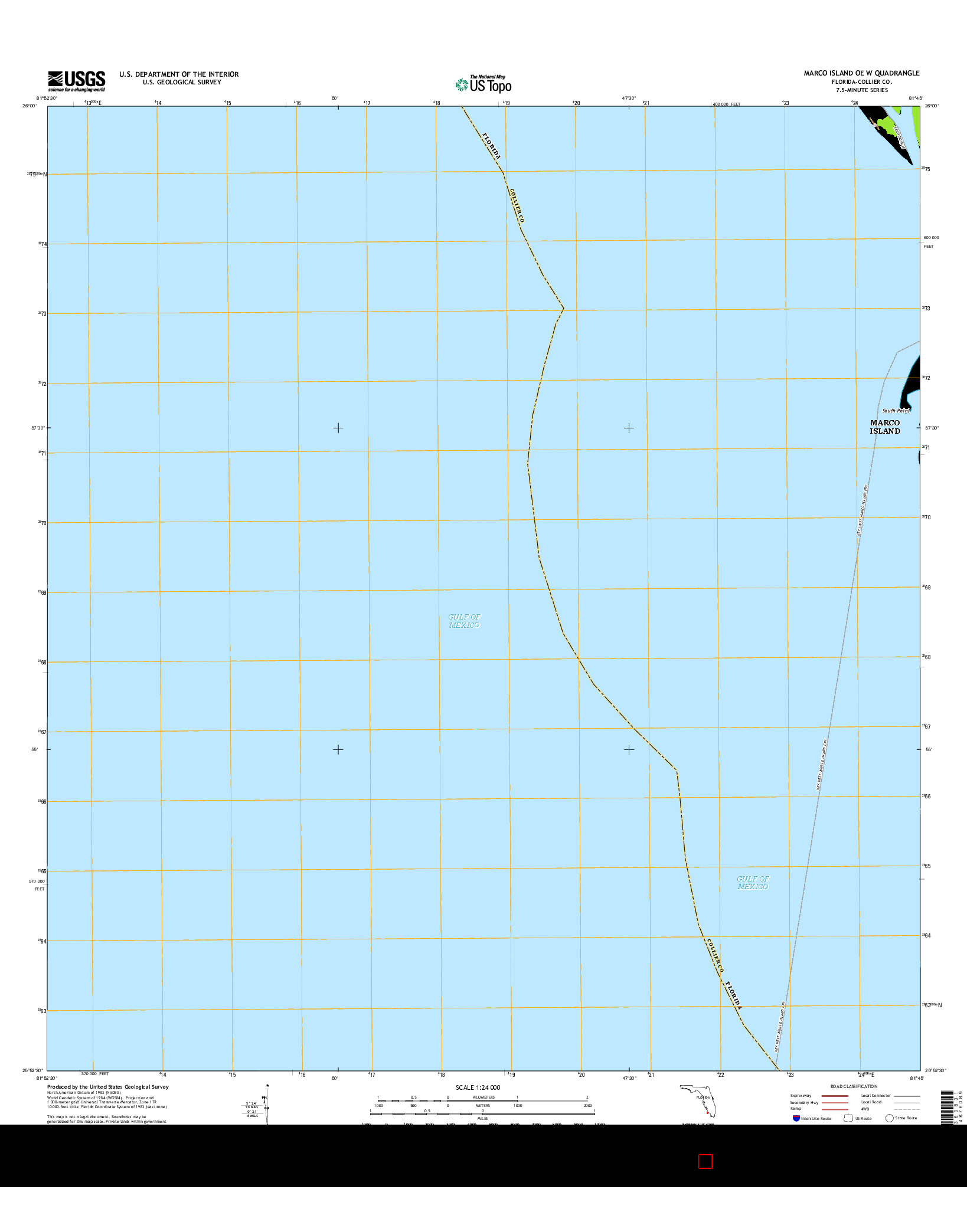 USGS US TOPO 7.5-MINUTE MAP FOR MARCO ISLAND OE W, FL 2015