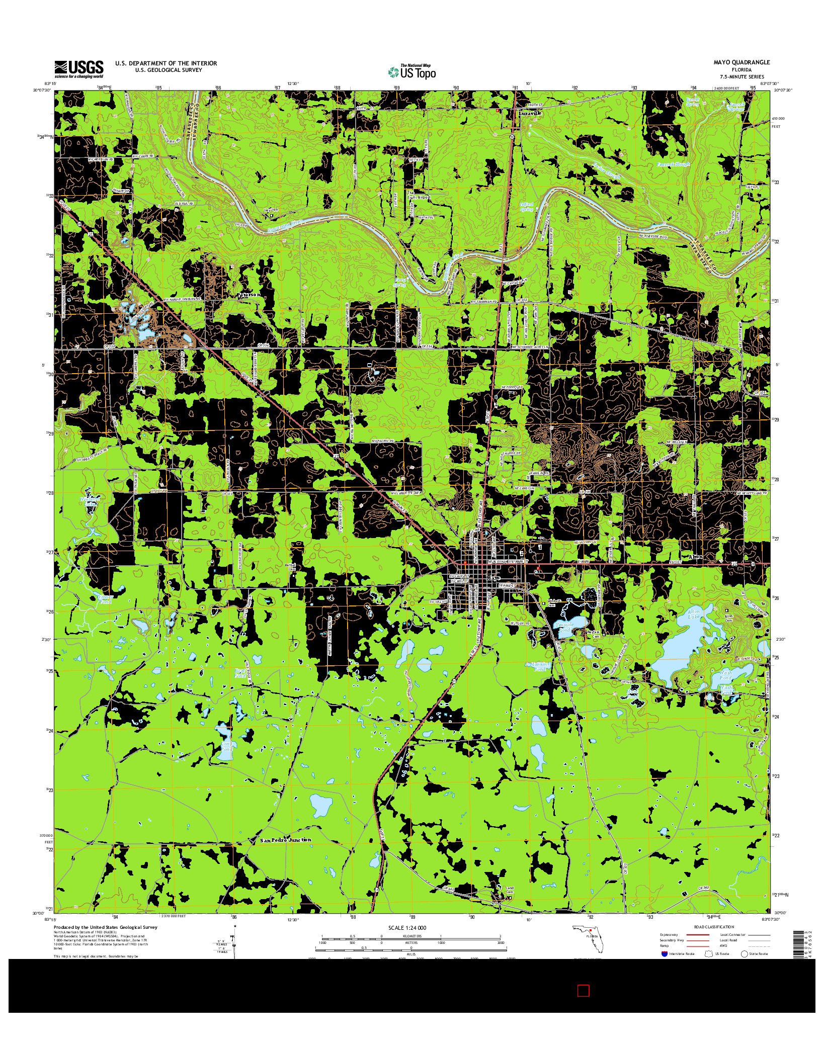 USGS US TOPO 7.5-MINUTE MAP FOR MAYO, FL 2015