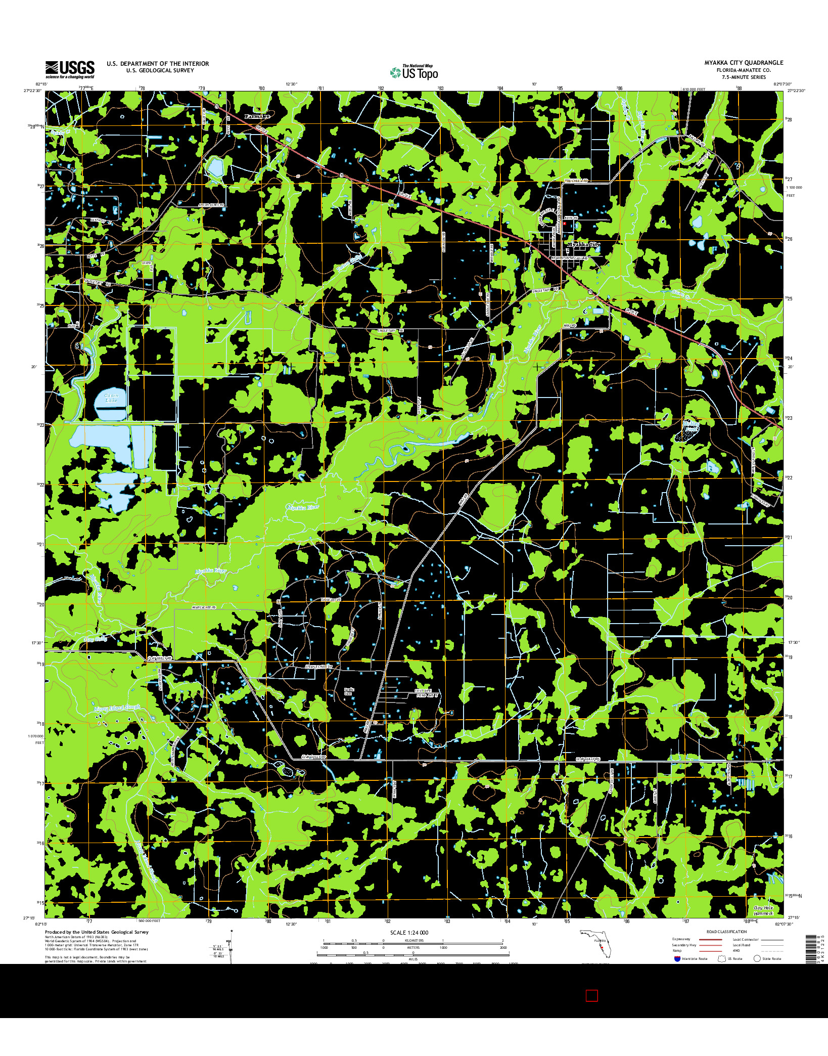 USGS US TOPO 7.5-MINUTE MAP FOR MYAKKA CITY, FL 2015