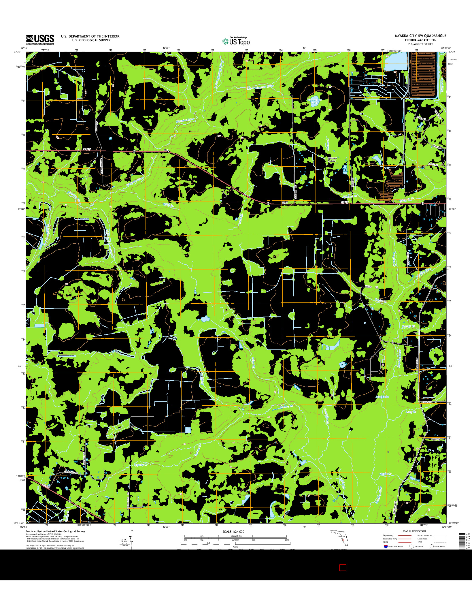 USGS US TOPO 7.5-MINUTE MAP FOR MYAKKA CITY NW, FL 2015