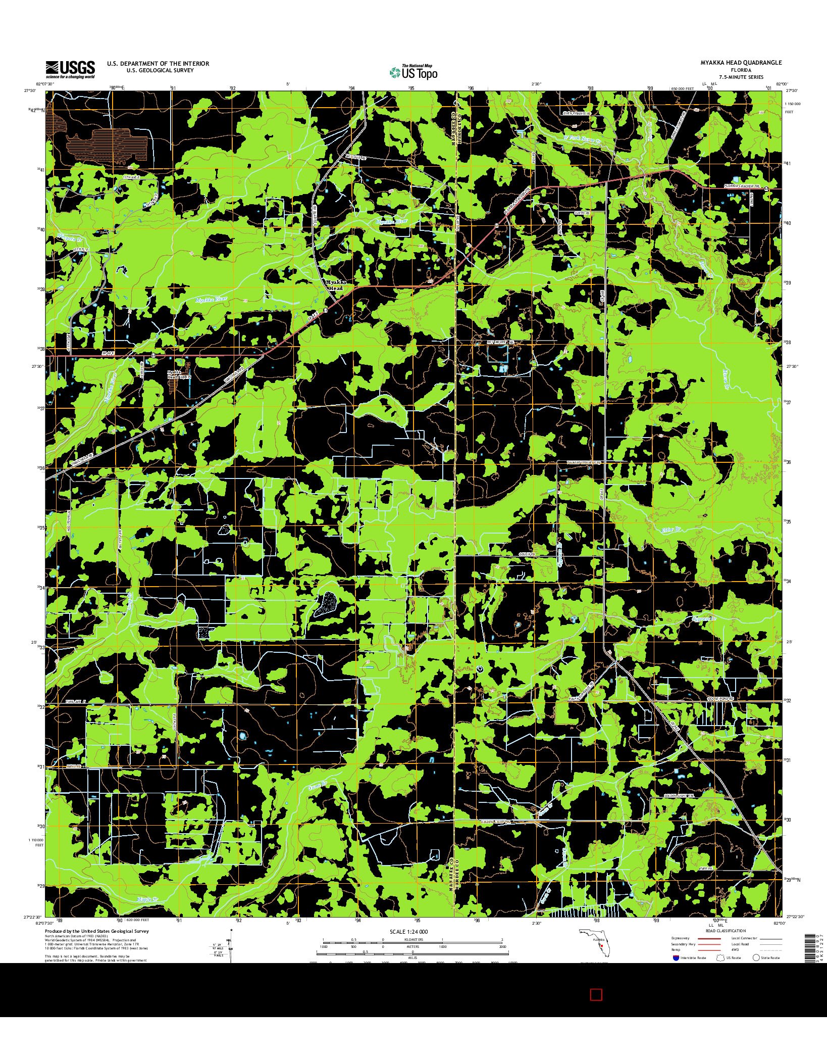 USGS US TOPO 7.5-MINUTE MAP FOR MYAKKA HEAD, FL 2015