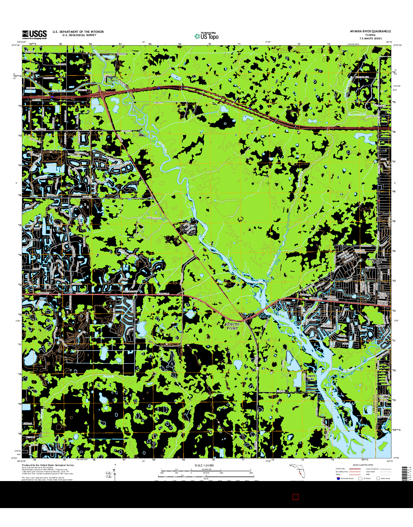 USGS US TOPO 7.5-MINUTE MAP FOR MYAKKA RIVER, FL 2015