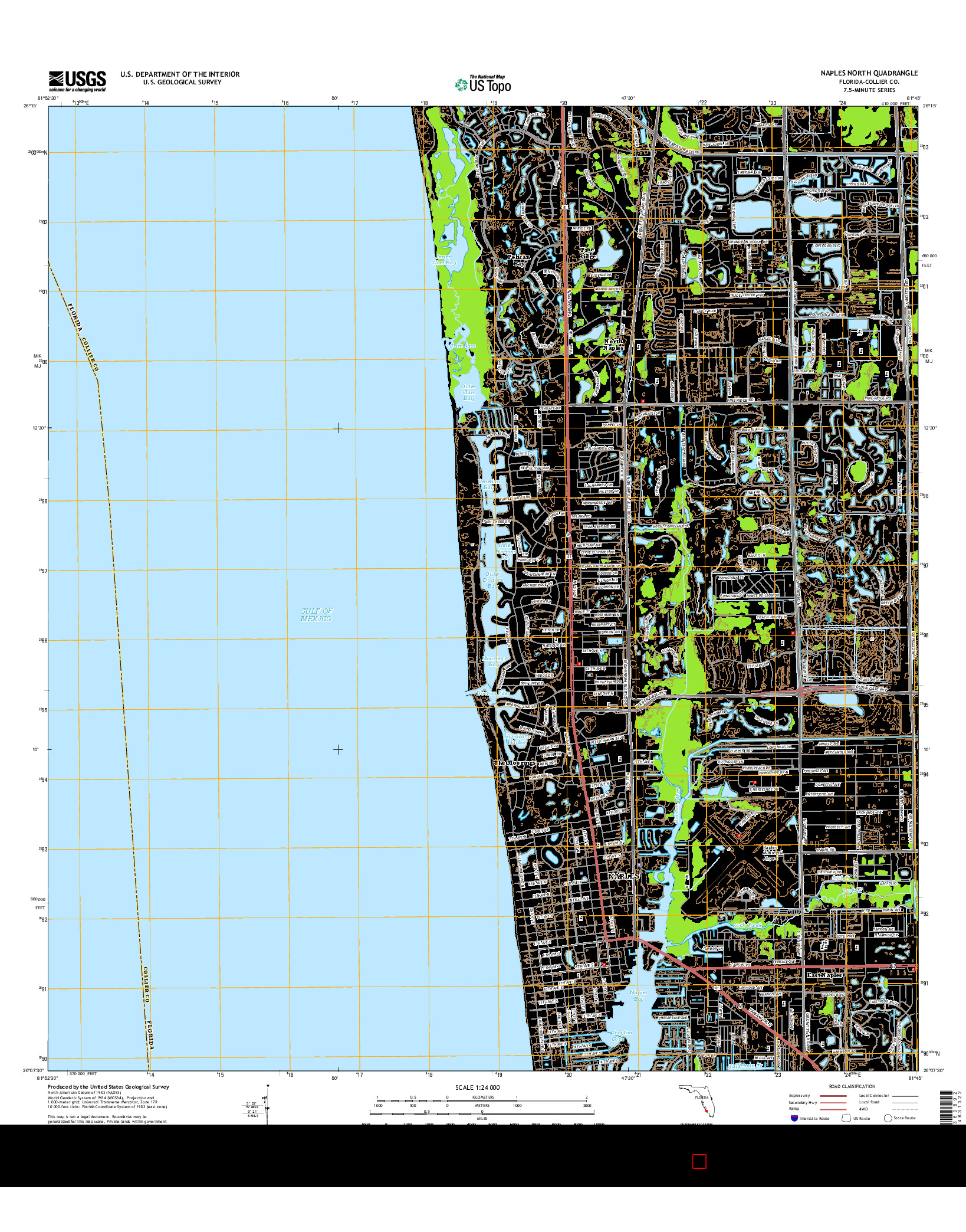 USGS US TOPO 7.5-MINUTE MAP FOR NAPLES NORTH, FL 2015