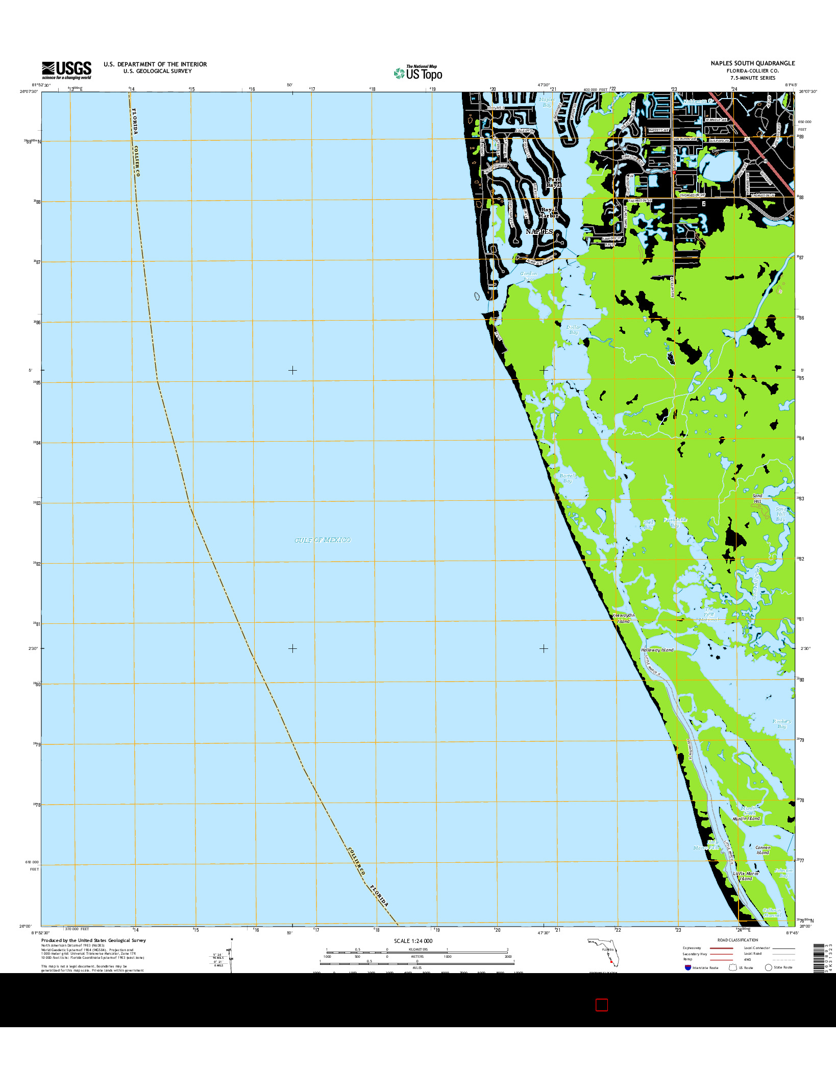 USGS US TOPO 7.5-MINUTE MAP FOR NAPLES SOUTH, FL 2015
