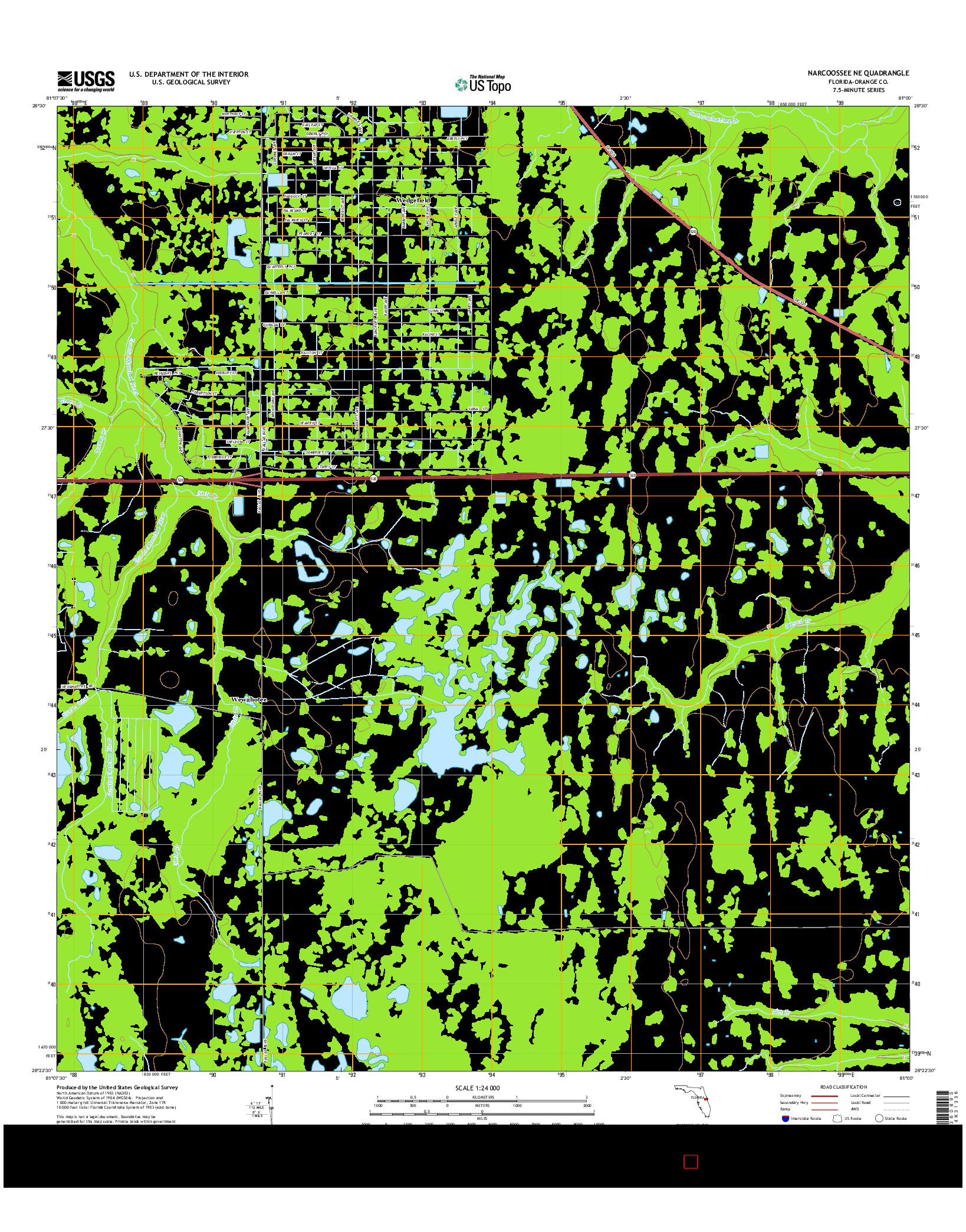 USGS US TOPO 7.5-MINUTE MAP FOR NARCOOSSEE NE, FL 2015